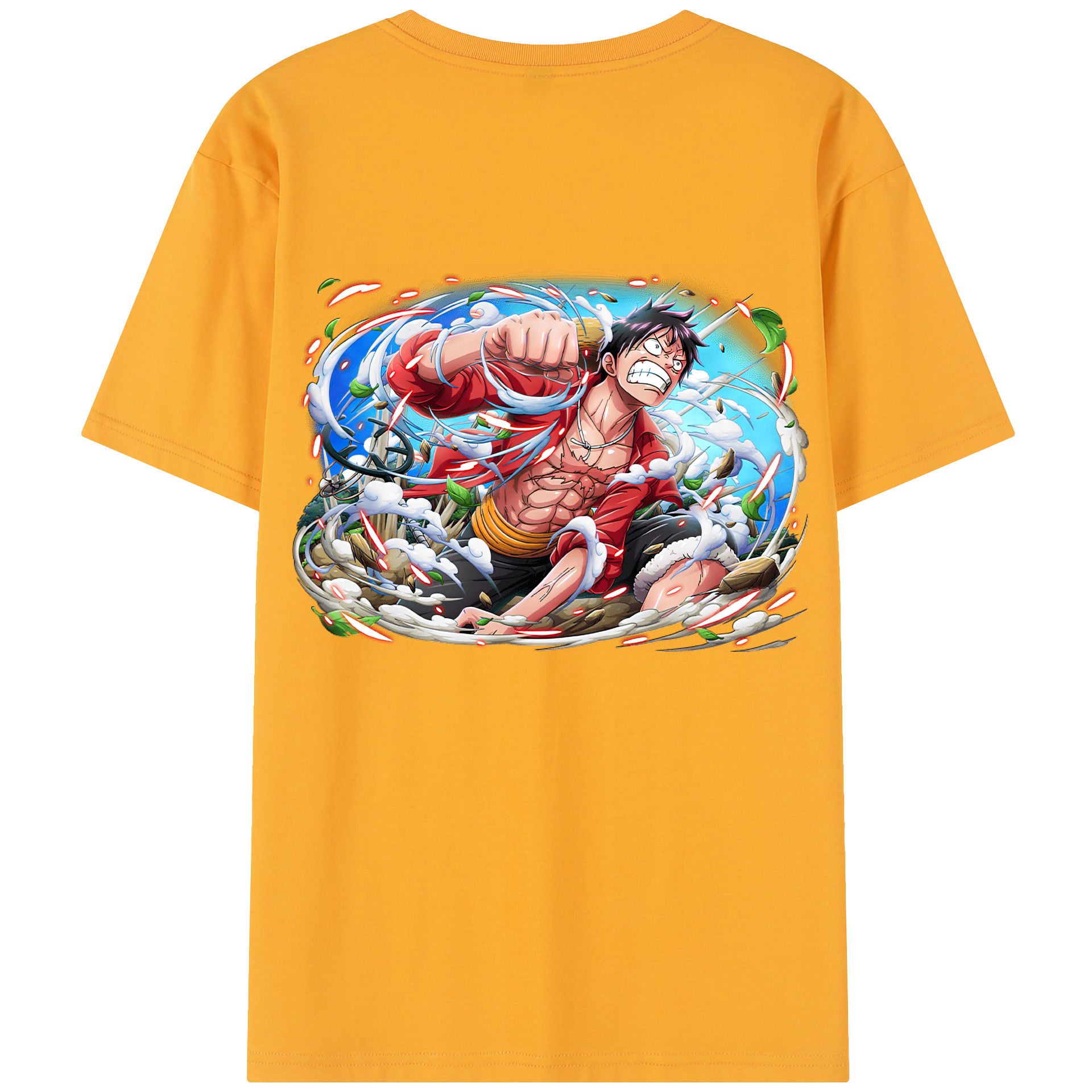 ワンピース モンキー・D・ルフィ ONE PIECE Monkey D. Luffy レディース半袖Tシャツ(バックプリント)