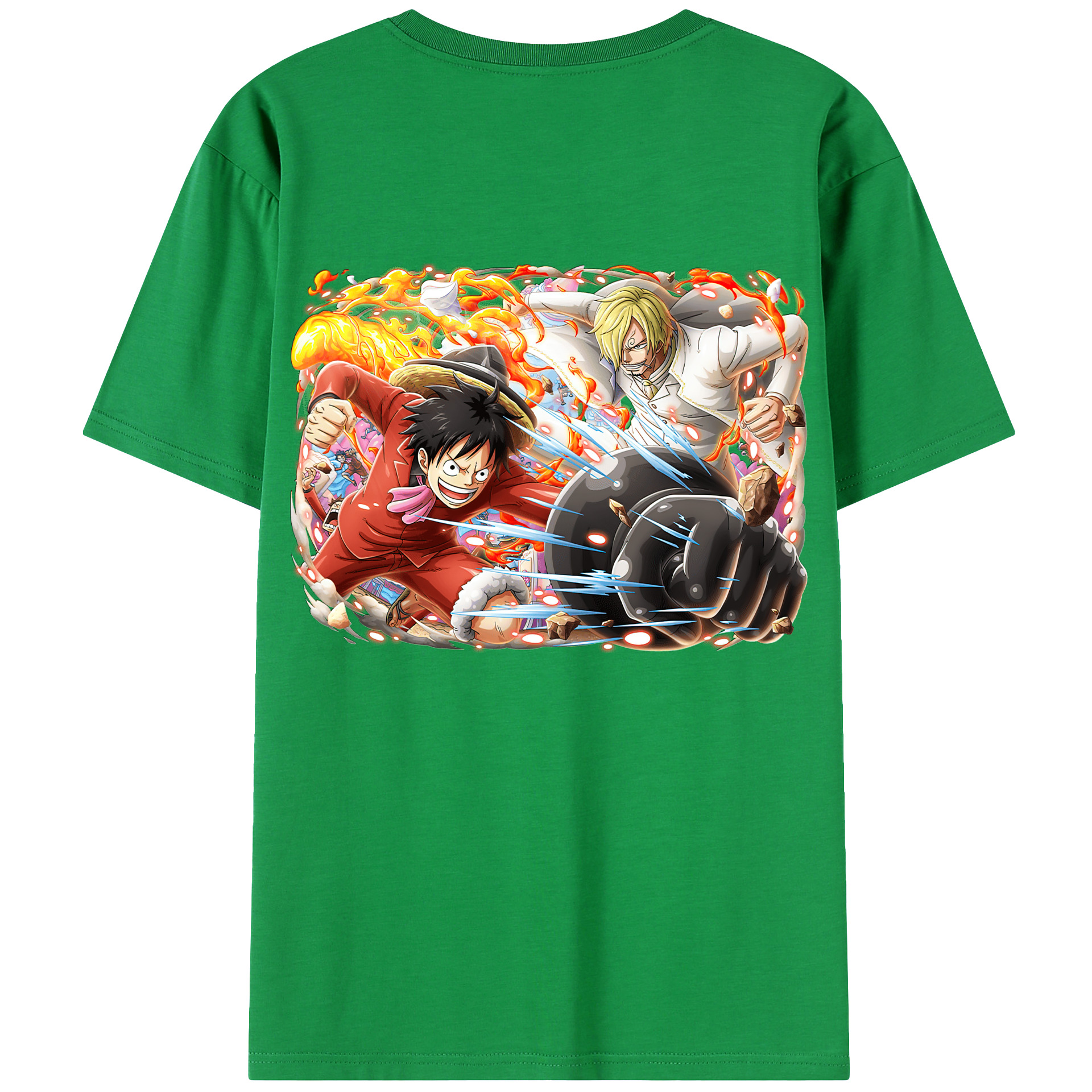ワンピース モンキー・D・ルフィ ONE PIECE Monkey D. Luffy レディース半袖Tシャツ(バックプリント)