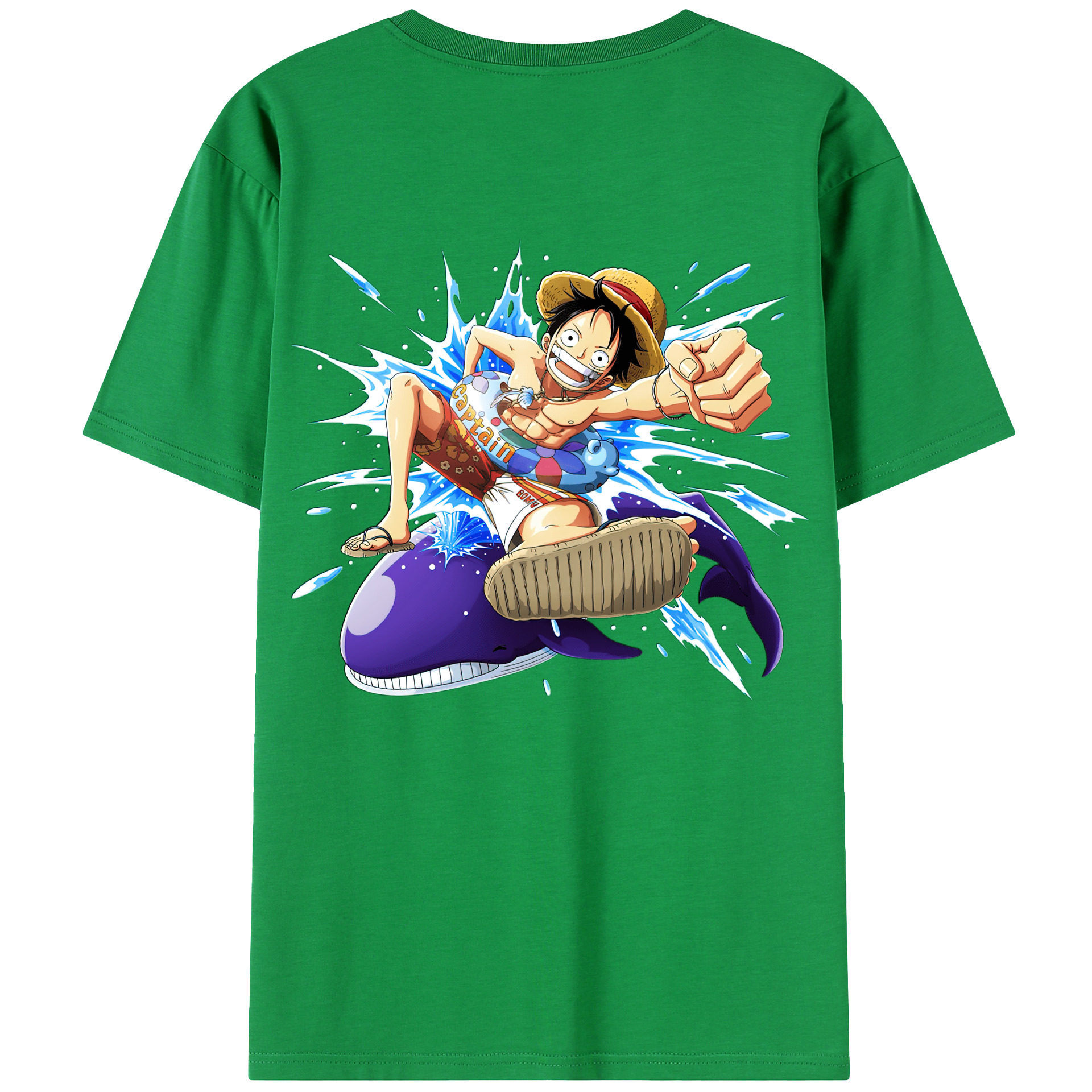 ワンピース モンキー・D・ルフィ ONE PIECE Monkey D. Luffy レディース半袖Tシャツ(バックプリント)