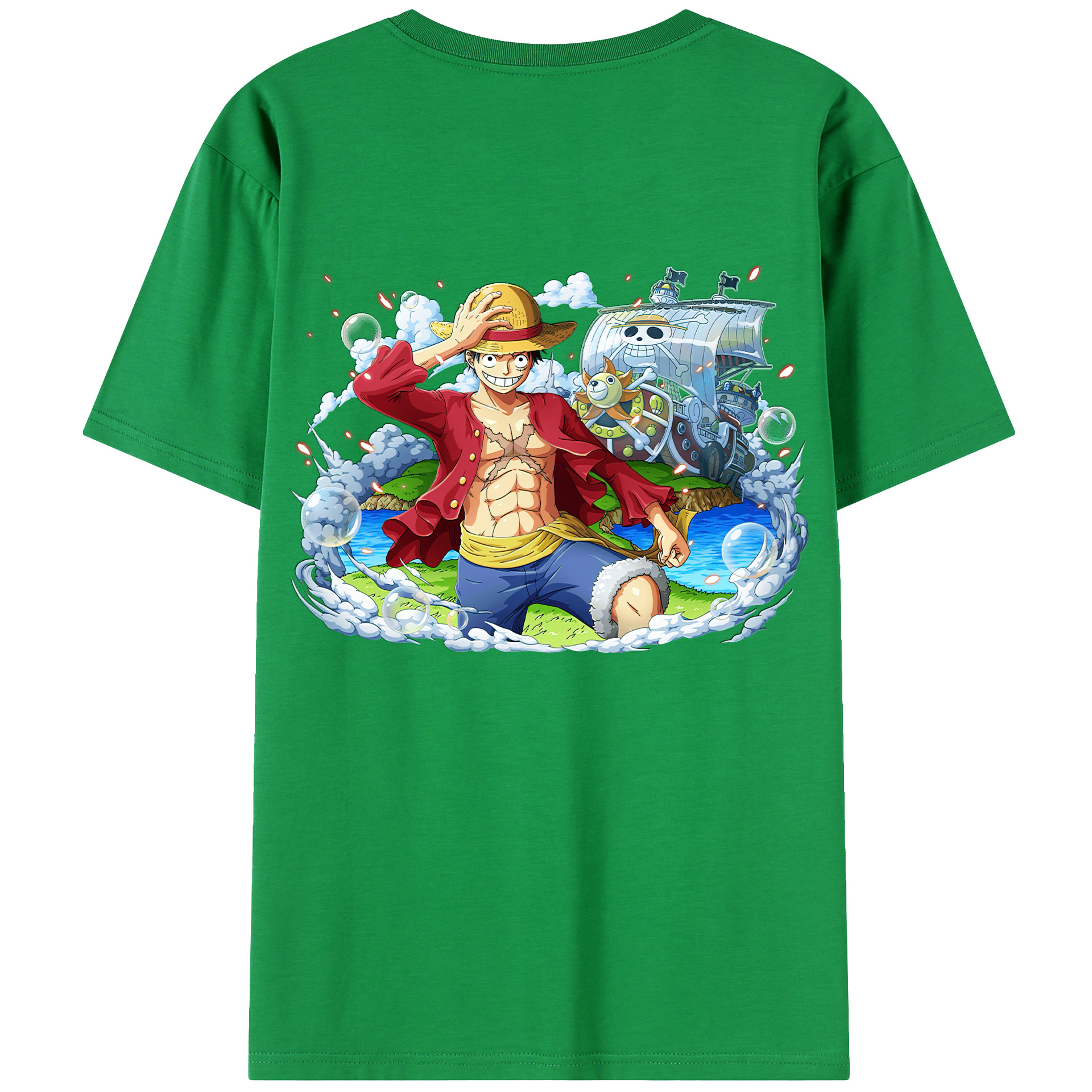 ワンピース モンキー・D・ルフィ ONE PIECE Monkey D. Luffy レディース半袖Tシャツ(バックプリント)