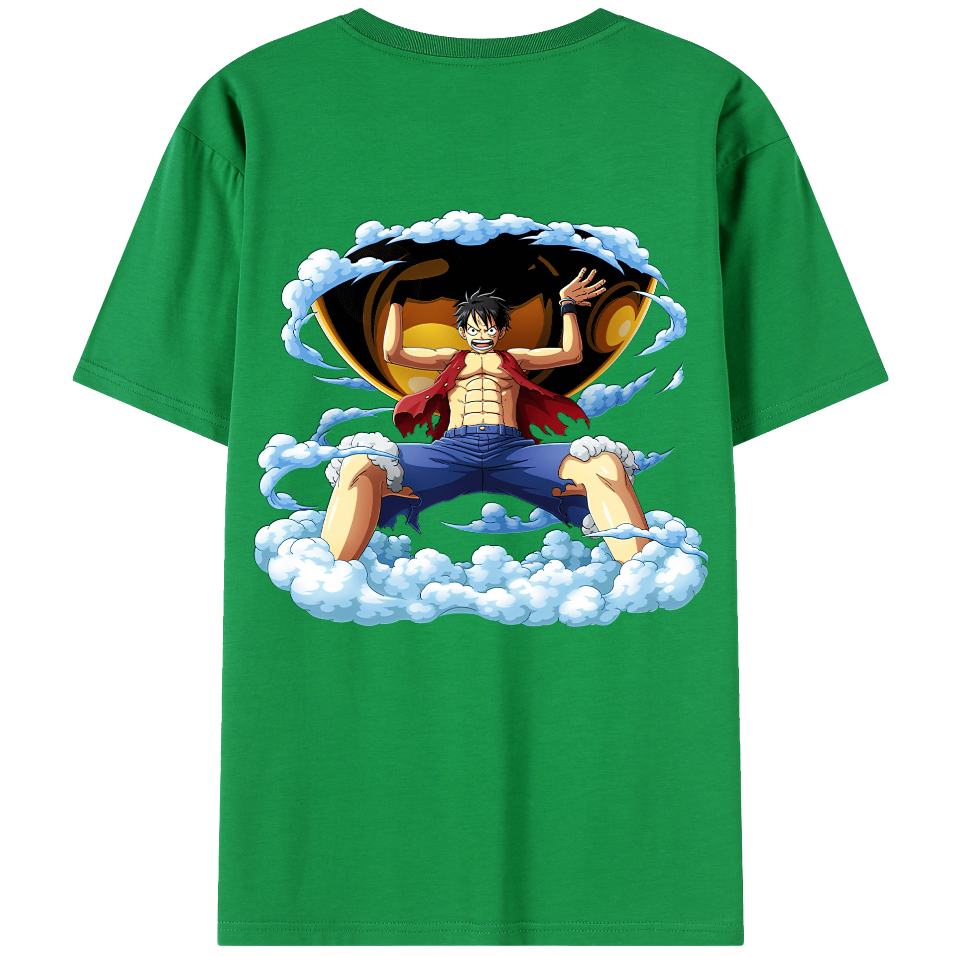 ワンピース モンキー・D・ルフィ ONE PIECE Monkey D. Luffy レディース半袖Tシャツ(バックプリント)