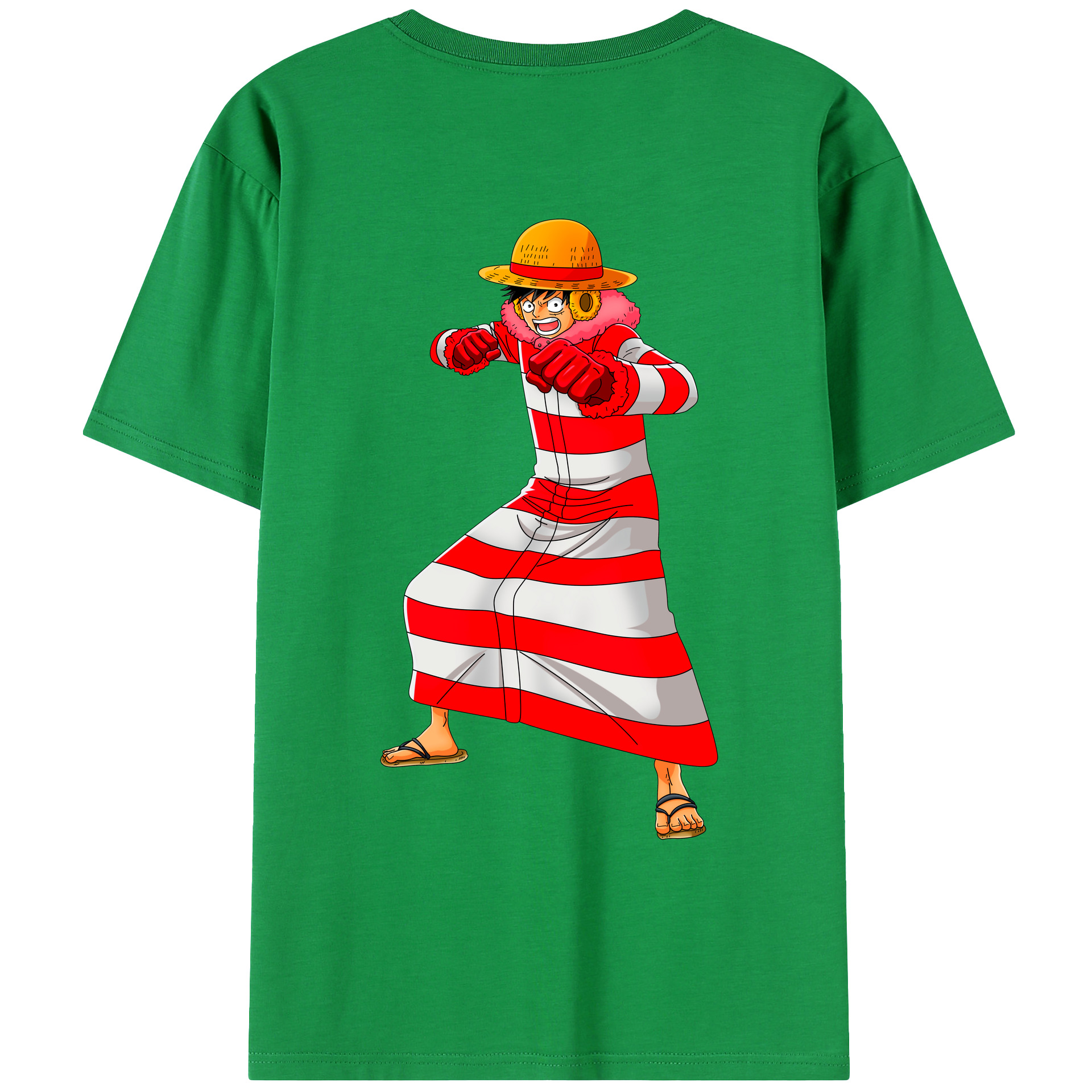 ワンピース モンキー・D・ルフィ ONE PIECE Monkey D. Luffy レディース半袖Tシャツ(バックプリント)
