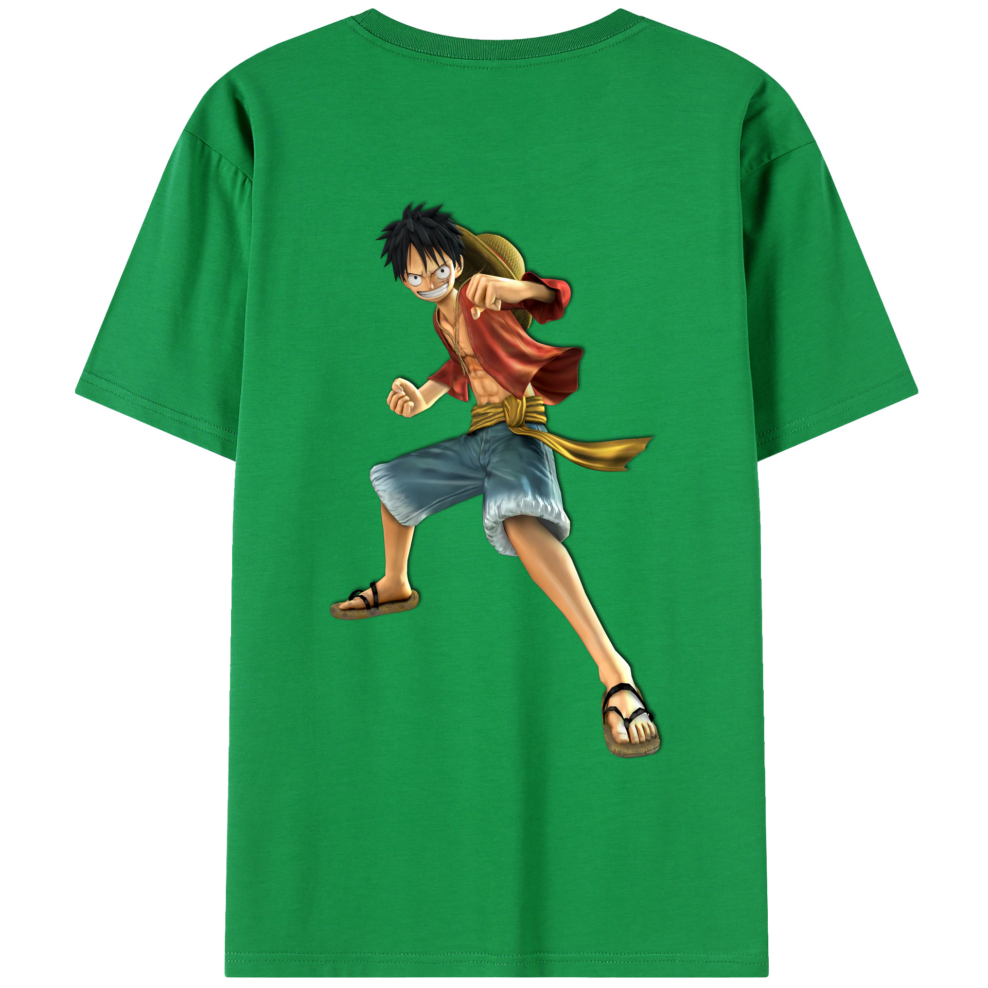 ワンピース モンキー・D・ルフィ ONE PIECE Monkey D. Luffy レディース半袖Tシャツ(バックプリント)