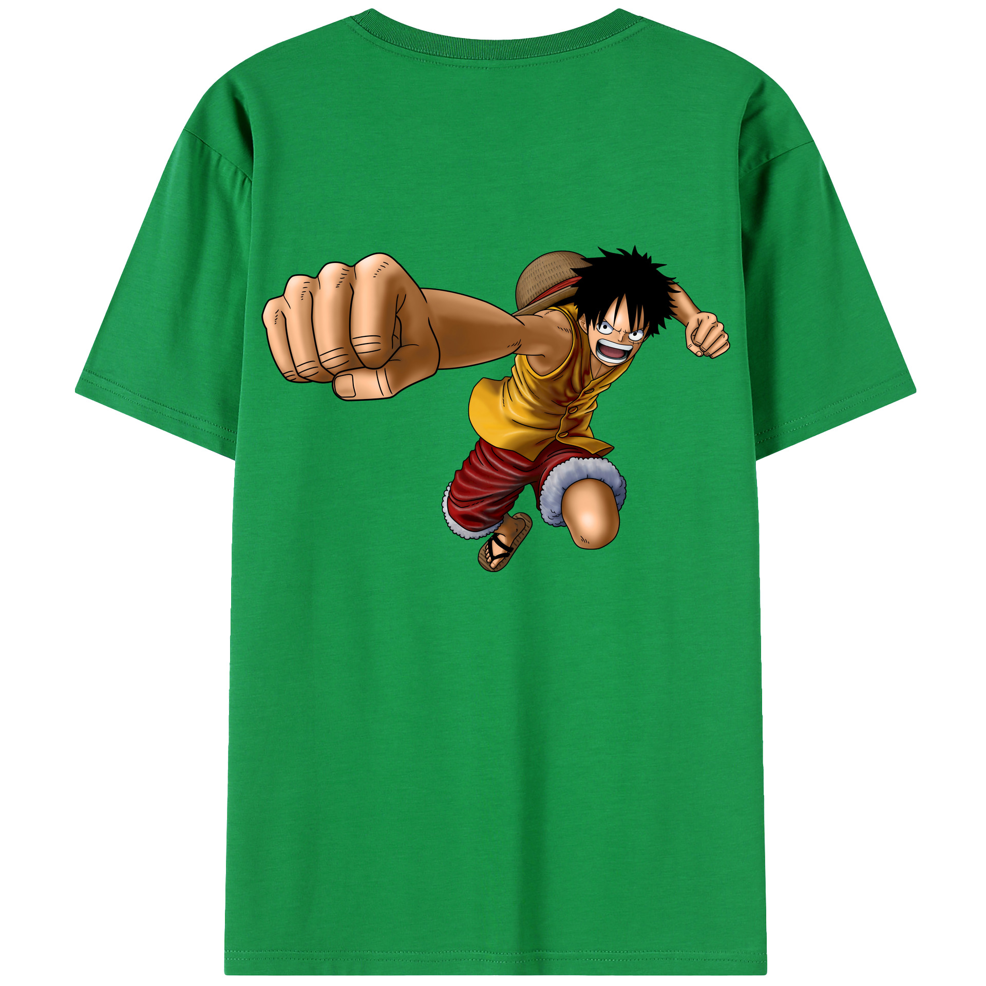 ワンピース モンキー・D・ルフィ ONE PIECE Monkey D. Luffy レディース半袖Tシャツ(バックプリント)