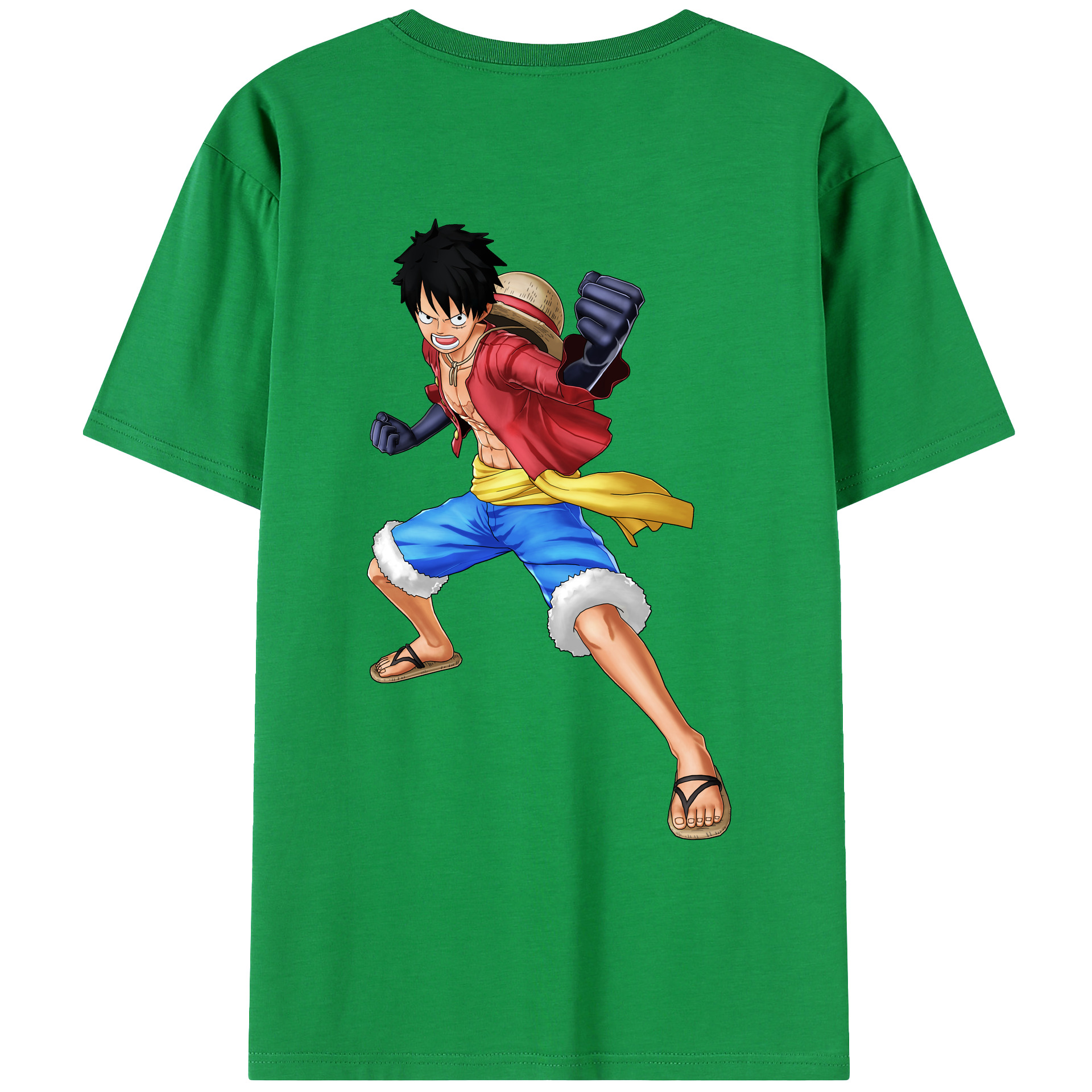 ワンピース モンキー・D・ルフィ ONE PIECE Monkey D. Luffy レディース半袖Tシャツ(バックプリント)