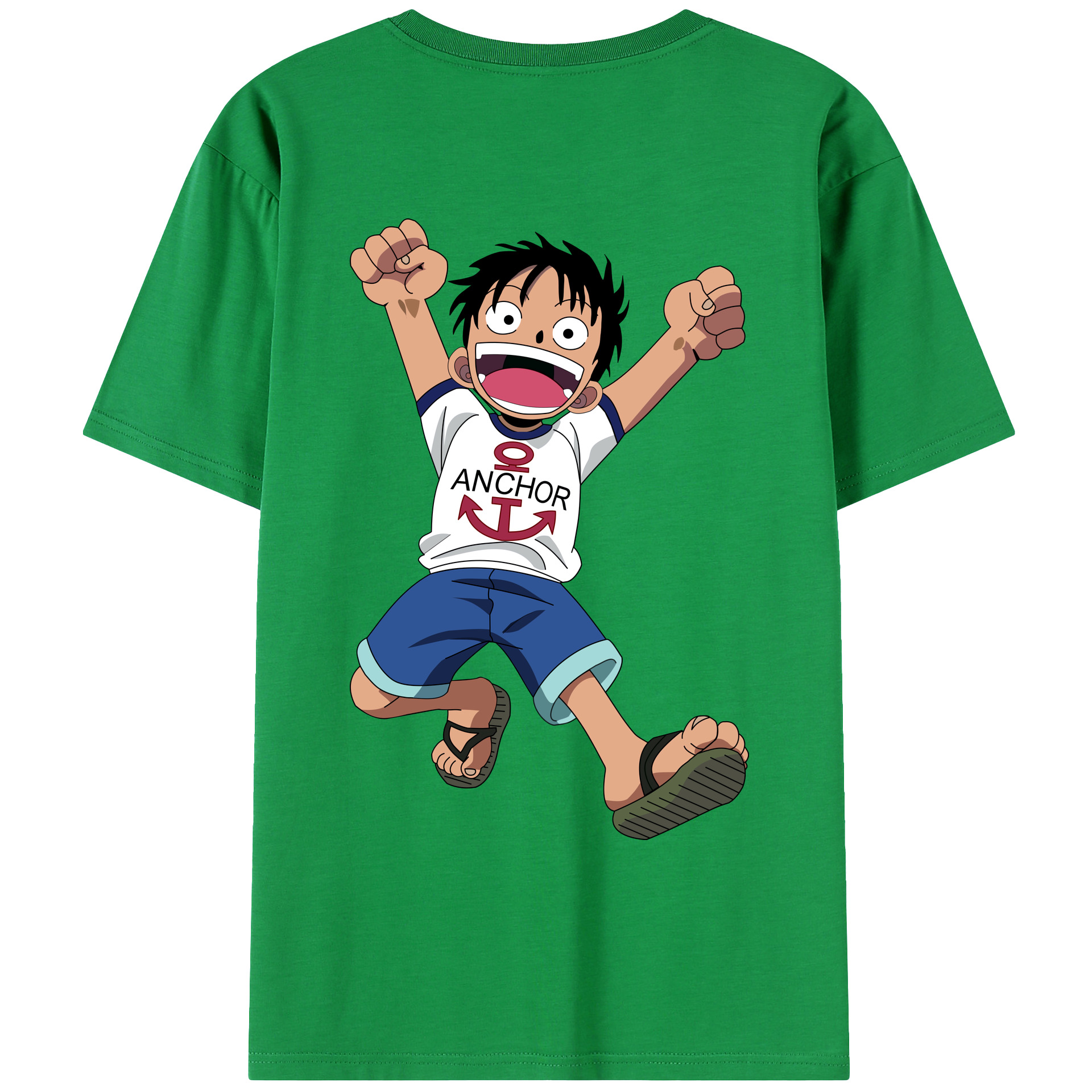 ワンピース モンキー・D・ルフィ ONE PIECE Monkey D. Luffy レディース半袖Tシャツ(バックプリント)