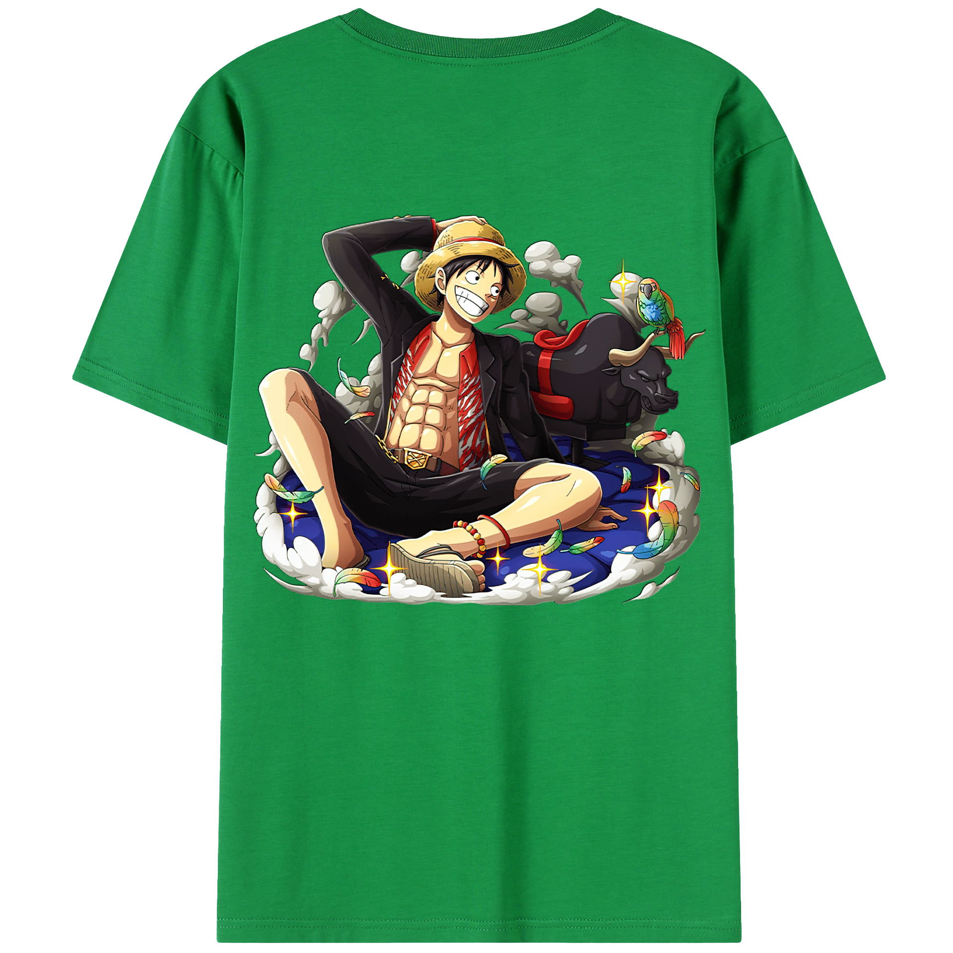 ワンピース モンキー・D・ルフィ ONE PIECE Monkey D. Luffy レディース半袖Tシャツ(バックプリント)