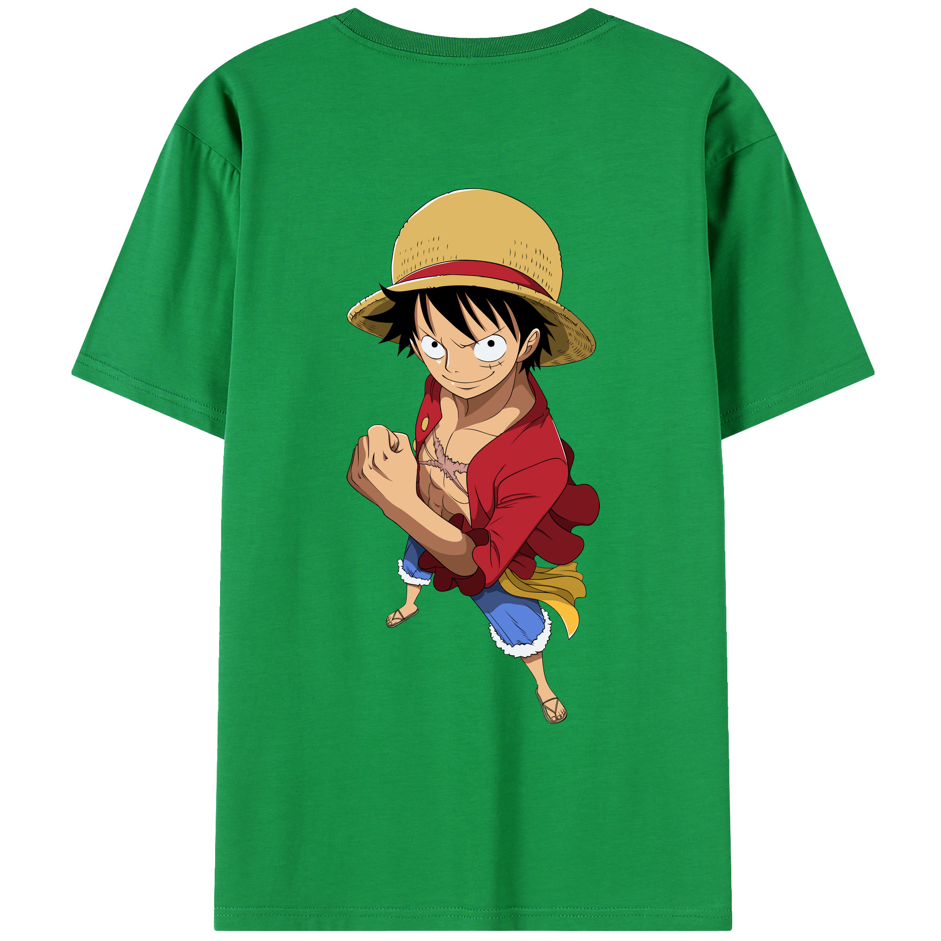 ワンピース モンキー・D・ルフィ ONE PIECE Monkey D. Luffy レディース半袖Tシャツ(バックプリント)