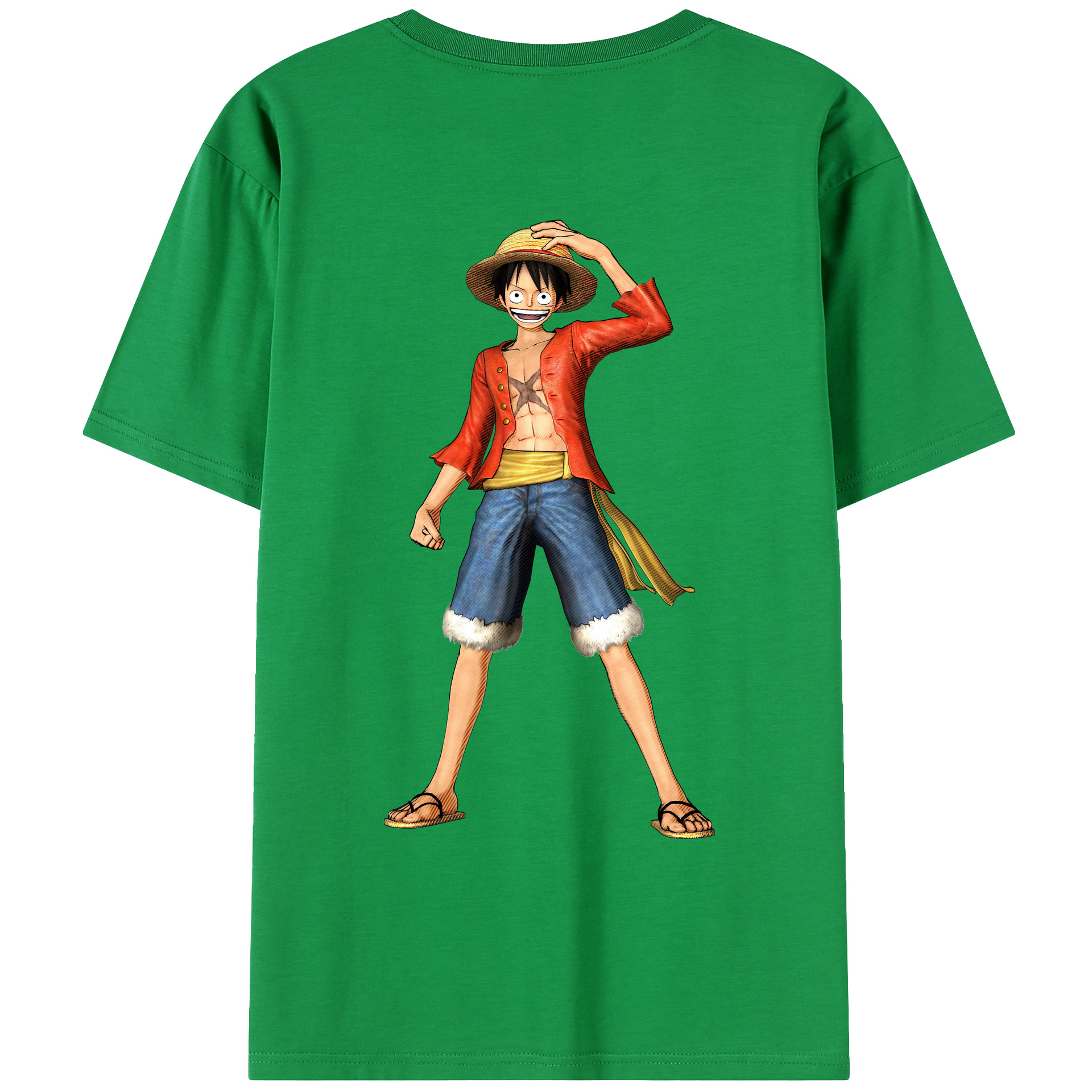 ワンピース モンキー・D・ルフィ ONE PIECE Monkey D. Luffy レディース半袖Tシャツ(バックプリント)