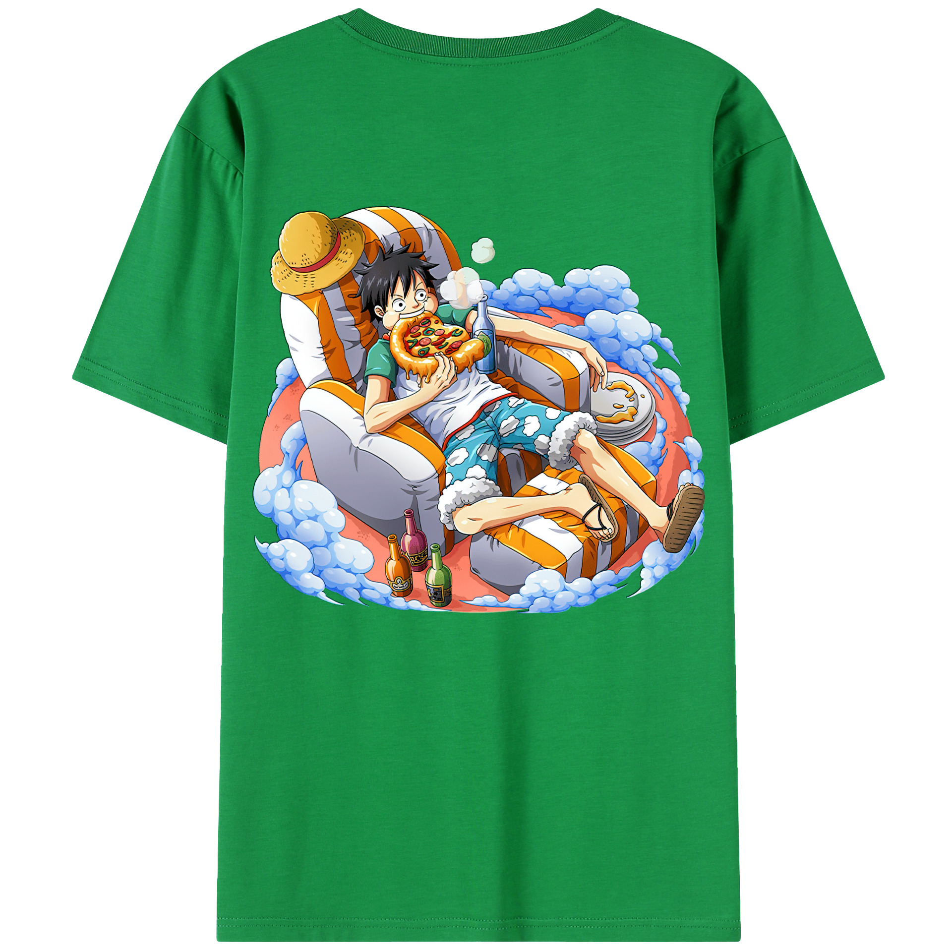 ワンピース モンキー・D・ルフィ ONE PIECE Monkey D. Luffy レディース半袖Tシャツ(バックプリント)