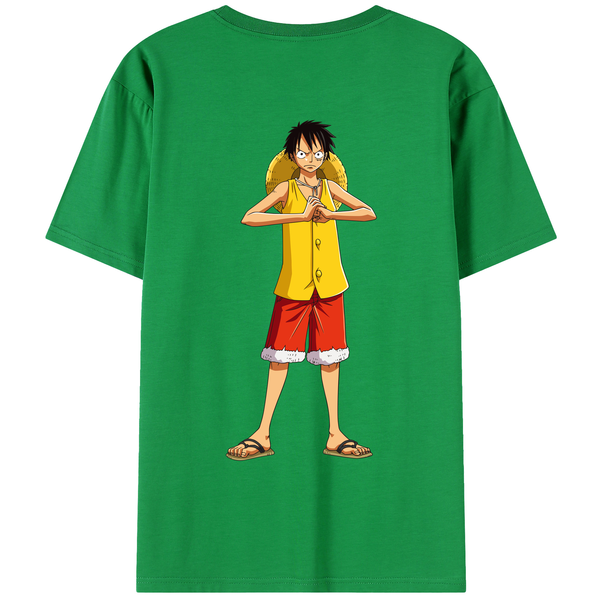 ワンピース モンキー・D・ルフィ ONE PIECE Monkey D. Luffy レディース半袖Tシャツ(バックプリント)