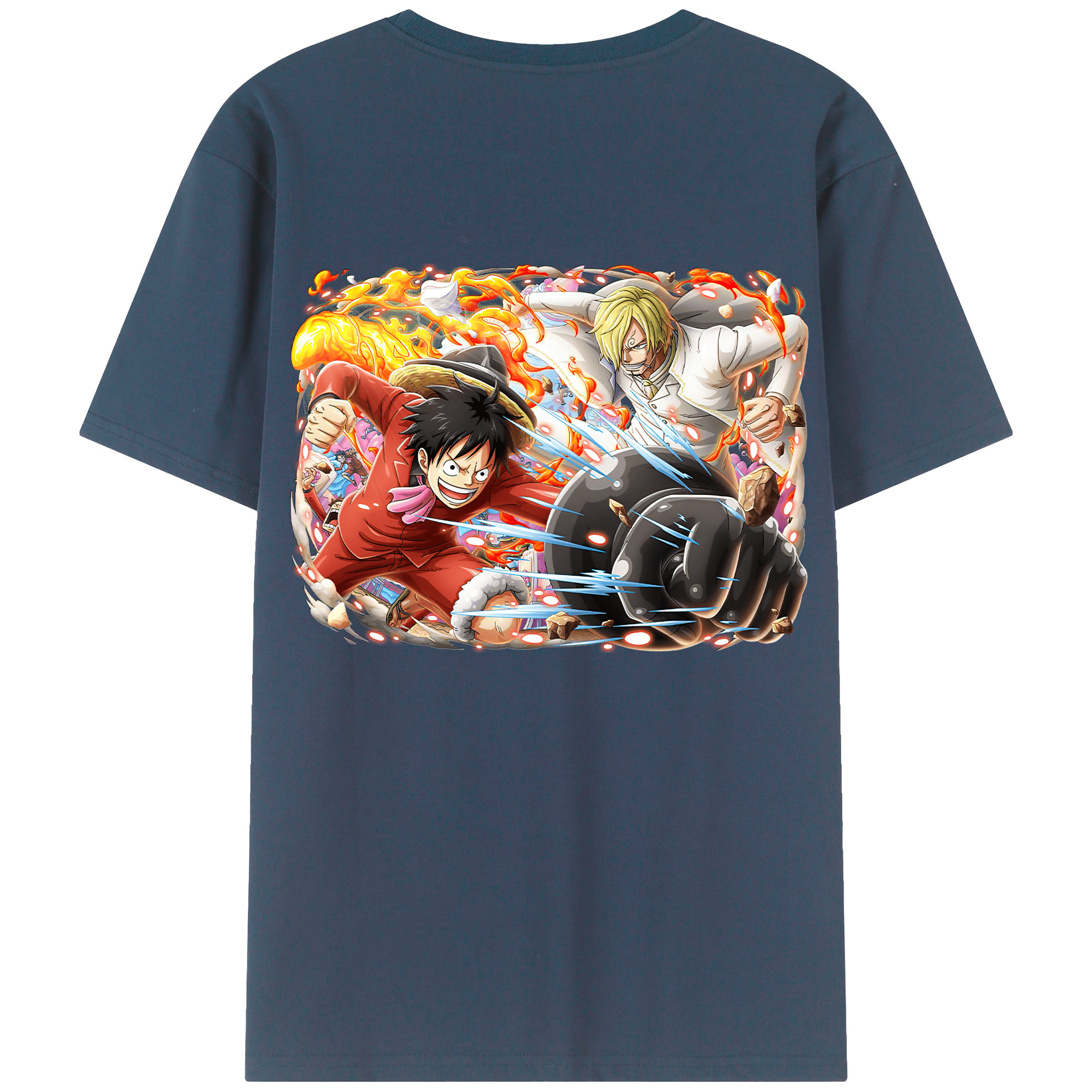 ワンピース モンキー・D・ルフィ ONE PIECE Monkey D. Luffy レディース半袖Tシャツ(バックプリント)