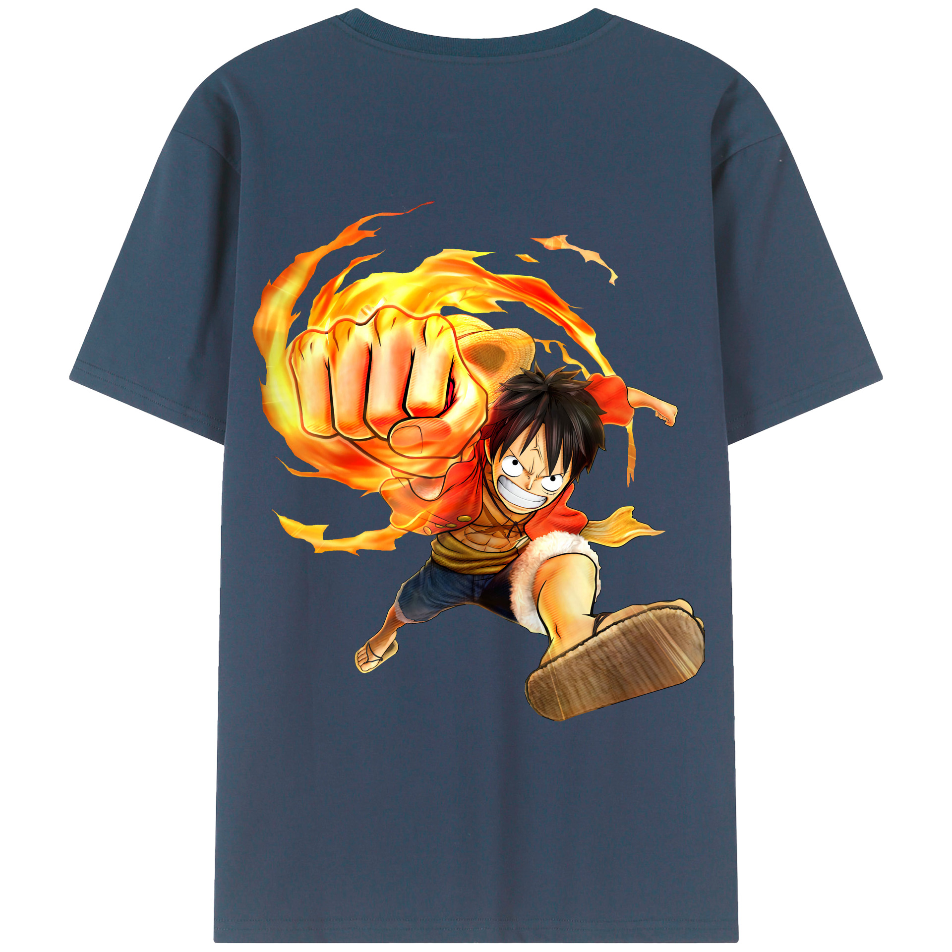 ワンピース モンキー・D・ルフィ ONE PIECE Monkey D. Luffy レディース半袖Tシャツ(バックプリント)