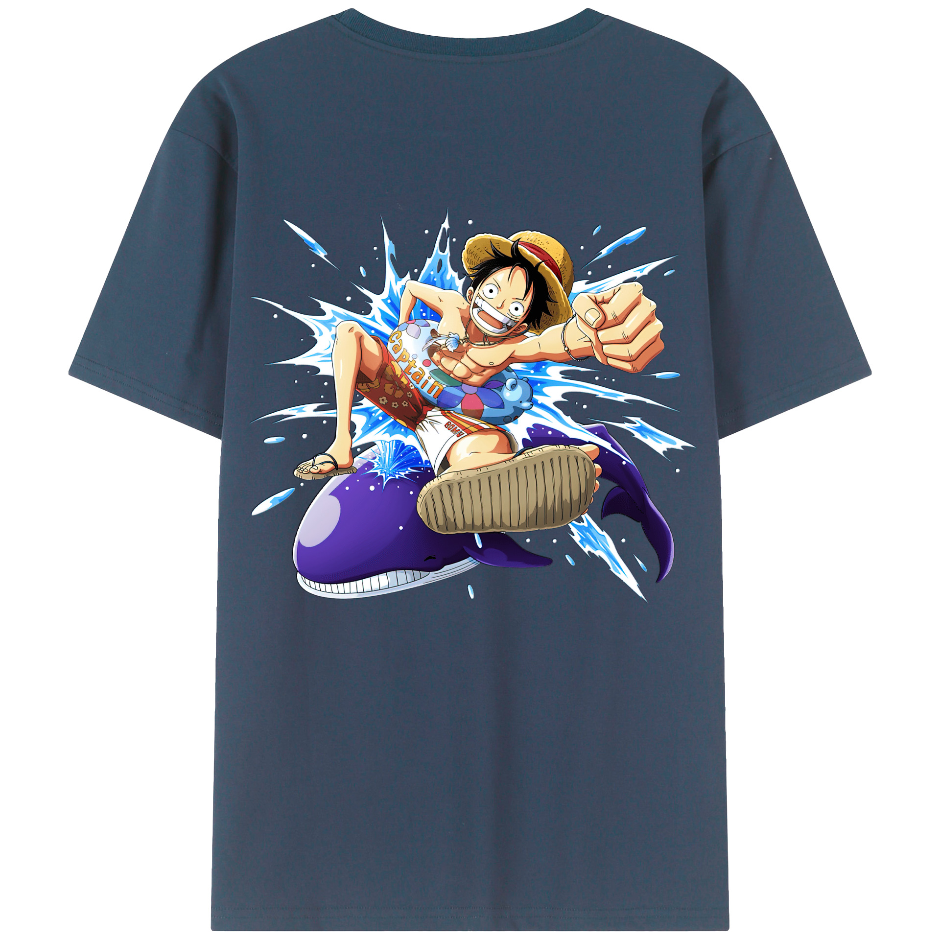 ワンピース モンキー・D・ルフィ ONE PIECE Monkey D. Luffy レディース半袖Tシャツ(バックプリント)