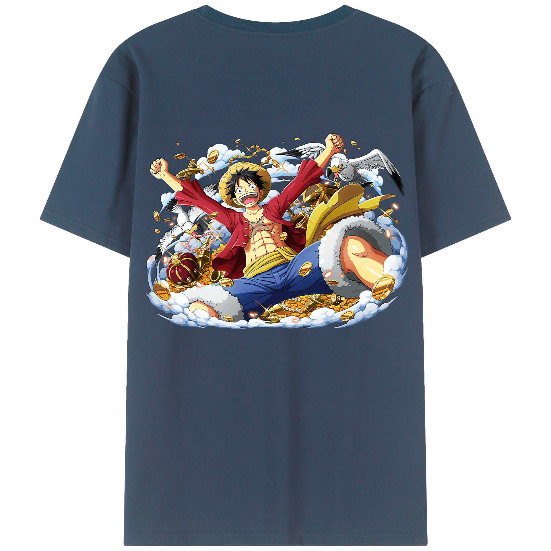 ワンピース モンキー・D・ルフィ ONE PIECE Monkey D. Luffy レディース半袖Tシャツ(バックプリント)