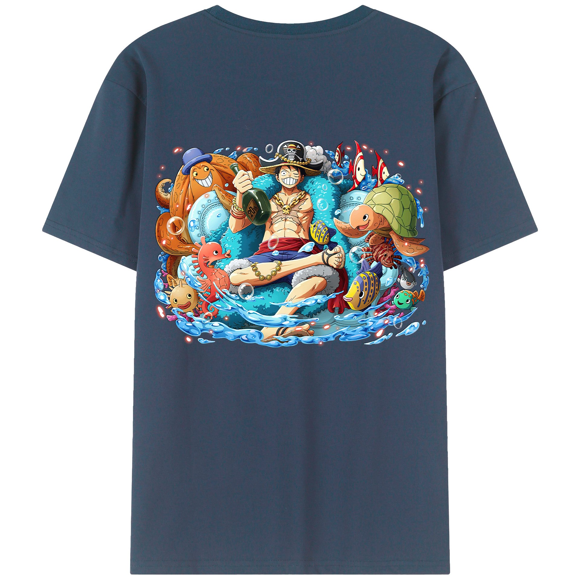 ワンピース モンキー・D・ルフィ ONE PIECE Monkey D. Luffy レディース半袖Tシャツ(バックプリント)