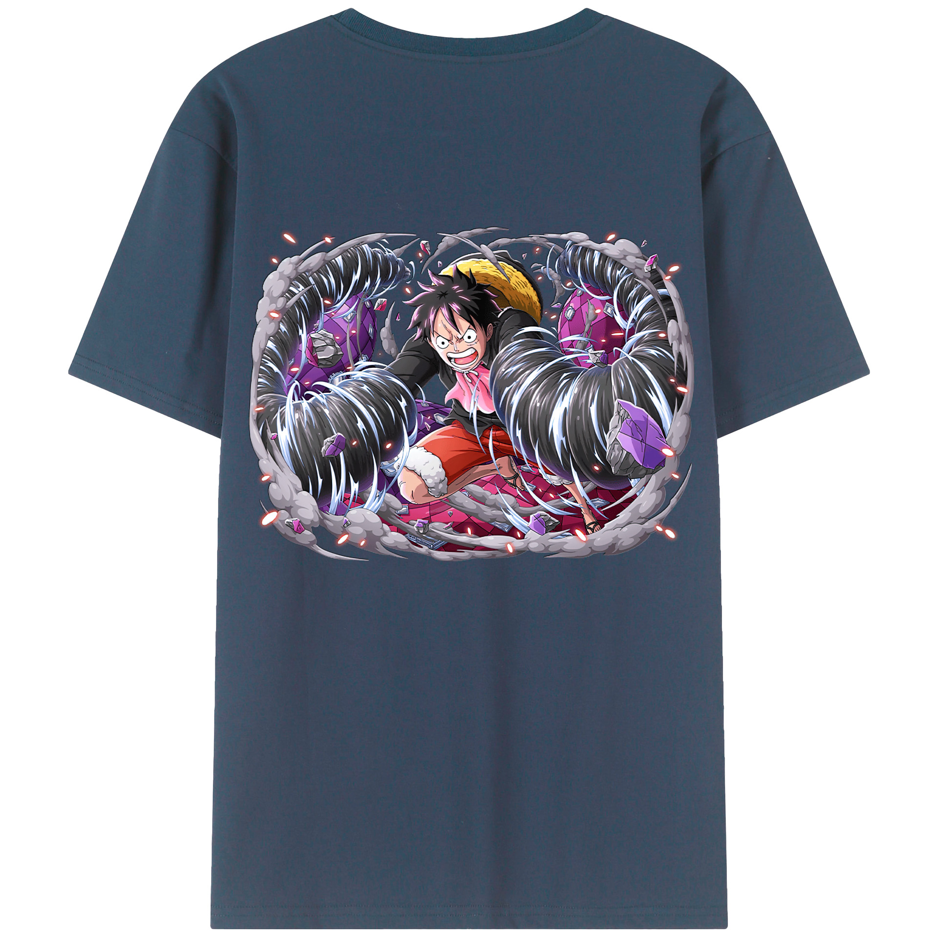 ワンピース モンキー・D・ルフィ ONE PIECE Monkey D. Luffy レディース半袖Tシャツ(バックプリント)