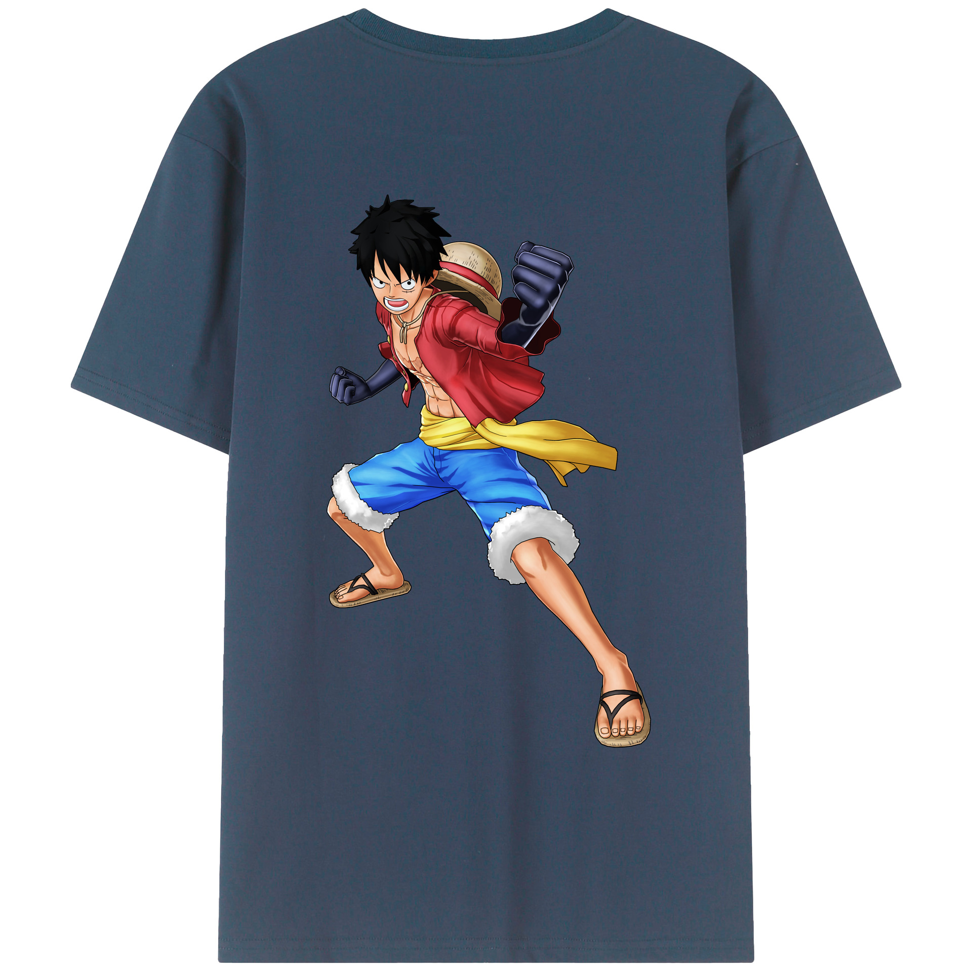 ワンピース モンキー・D・ルフィ ONE PIECE Monkey D. Luffy レディース半袖Tシャツ(バックプリント)