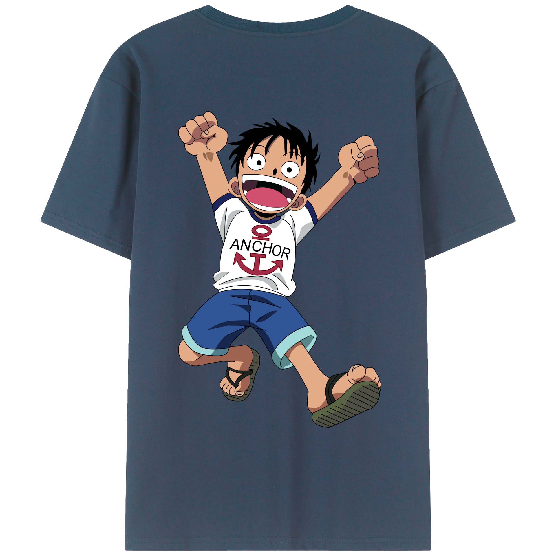 ワンピース モンキー・D・ルフィ ONE PIECE Monkey D. Luffy レディース半袖Tシャツ(バックプリント)