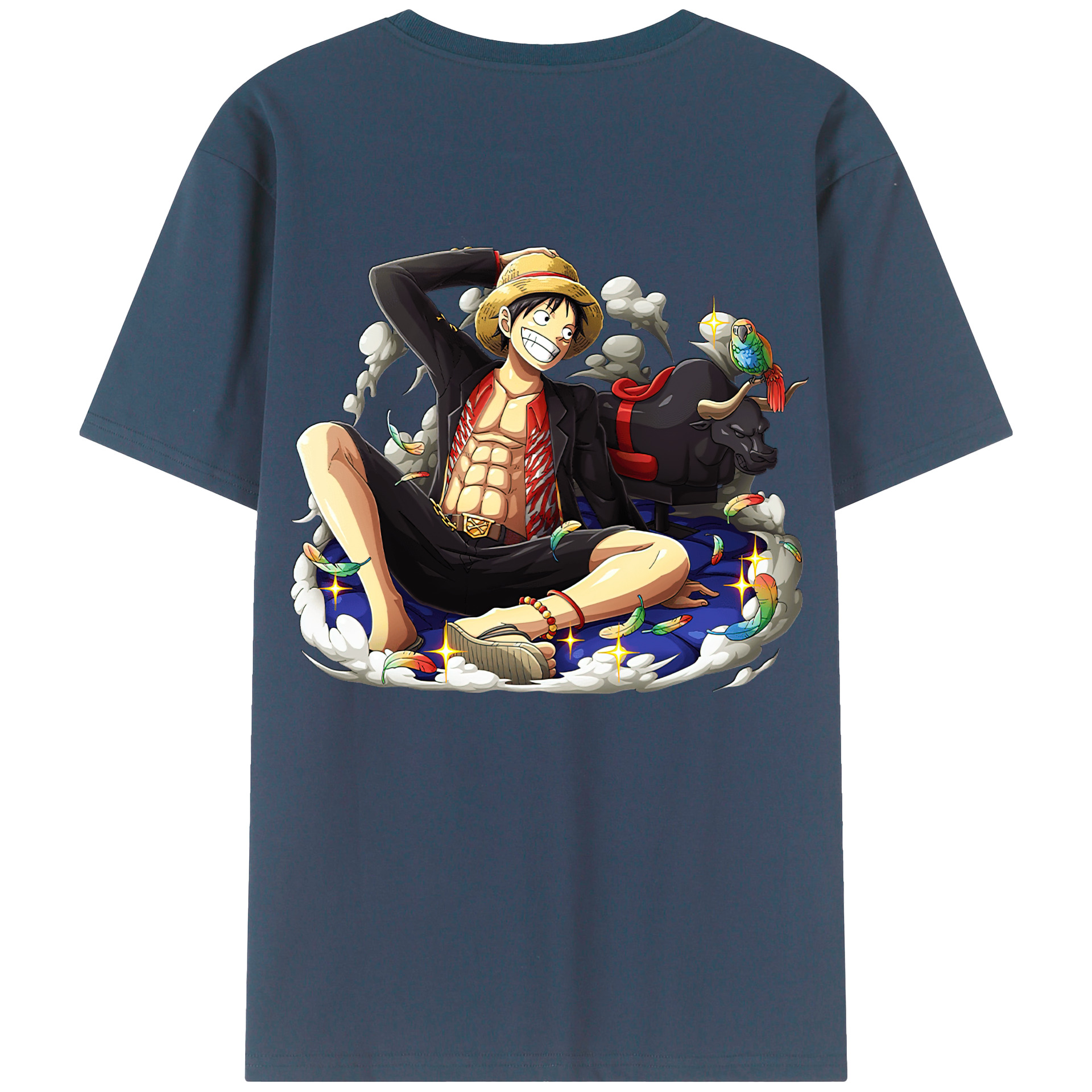 ワンピース モンキー・D・ルフィ ONE PIECE Monkey D. Luffy レディース半袖Tシャツ(バックプリント)