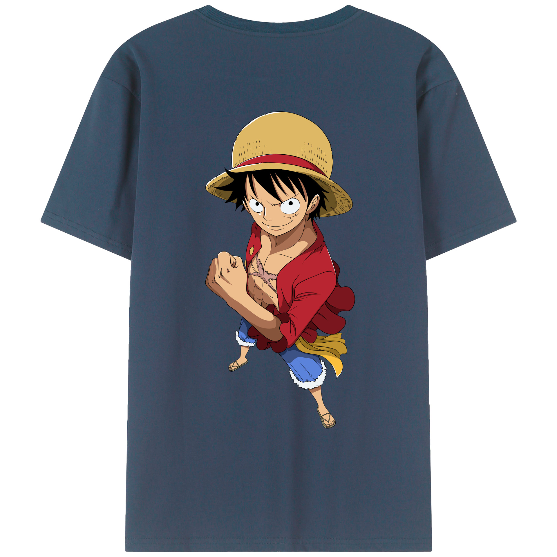 ワンピース モンキー・D・ルフィ ONE PIECE Monkey D. Luffy レディース半袖Tシャツ(バックプリント)