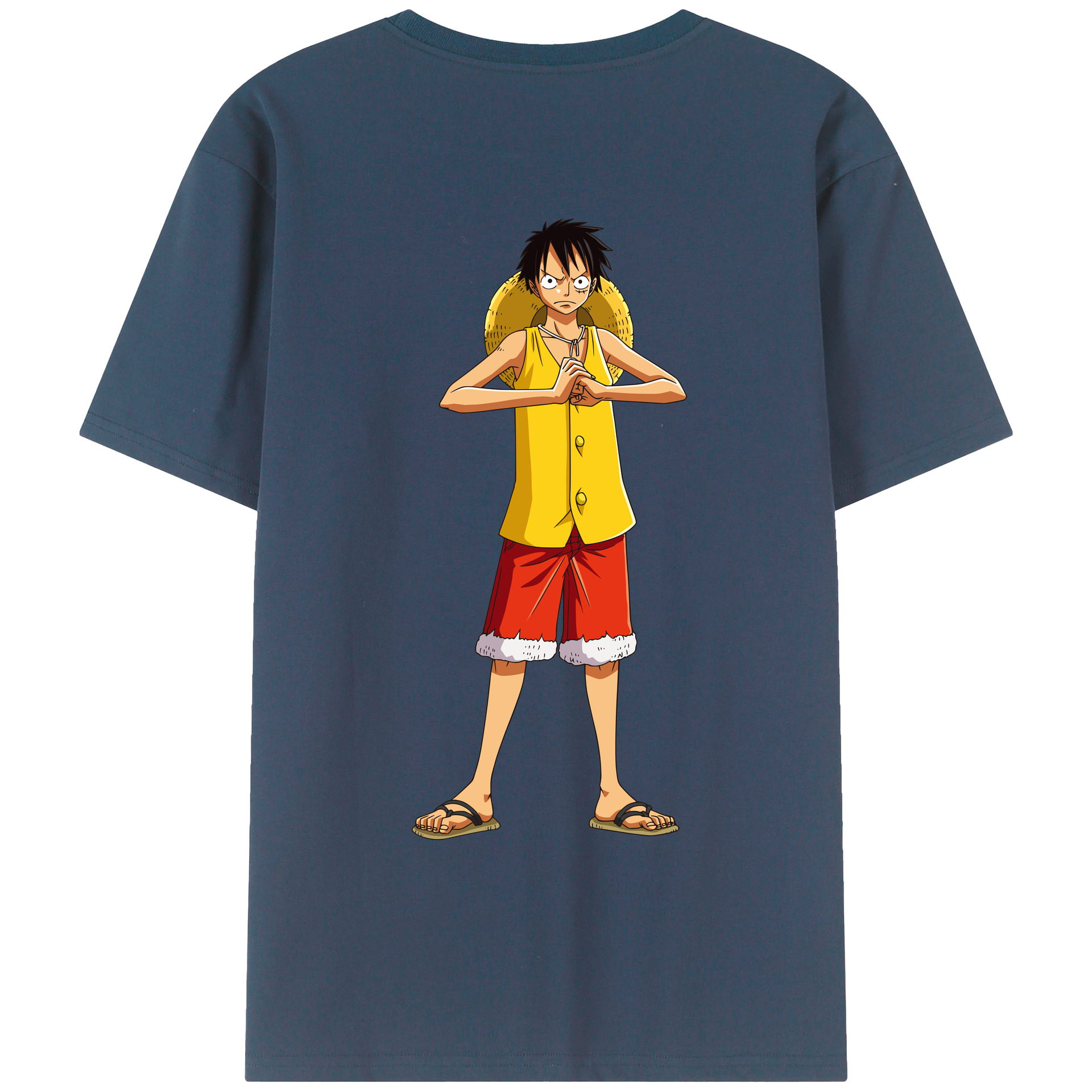ワンピース モンキー・D・ルフィ ONE PIECE Monkey D. Luffy レディース半袖Tシャツ(バックプリント)