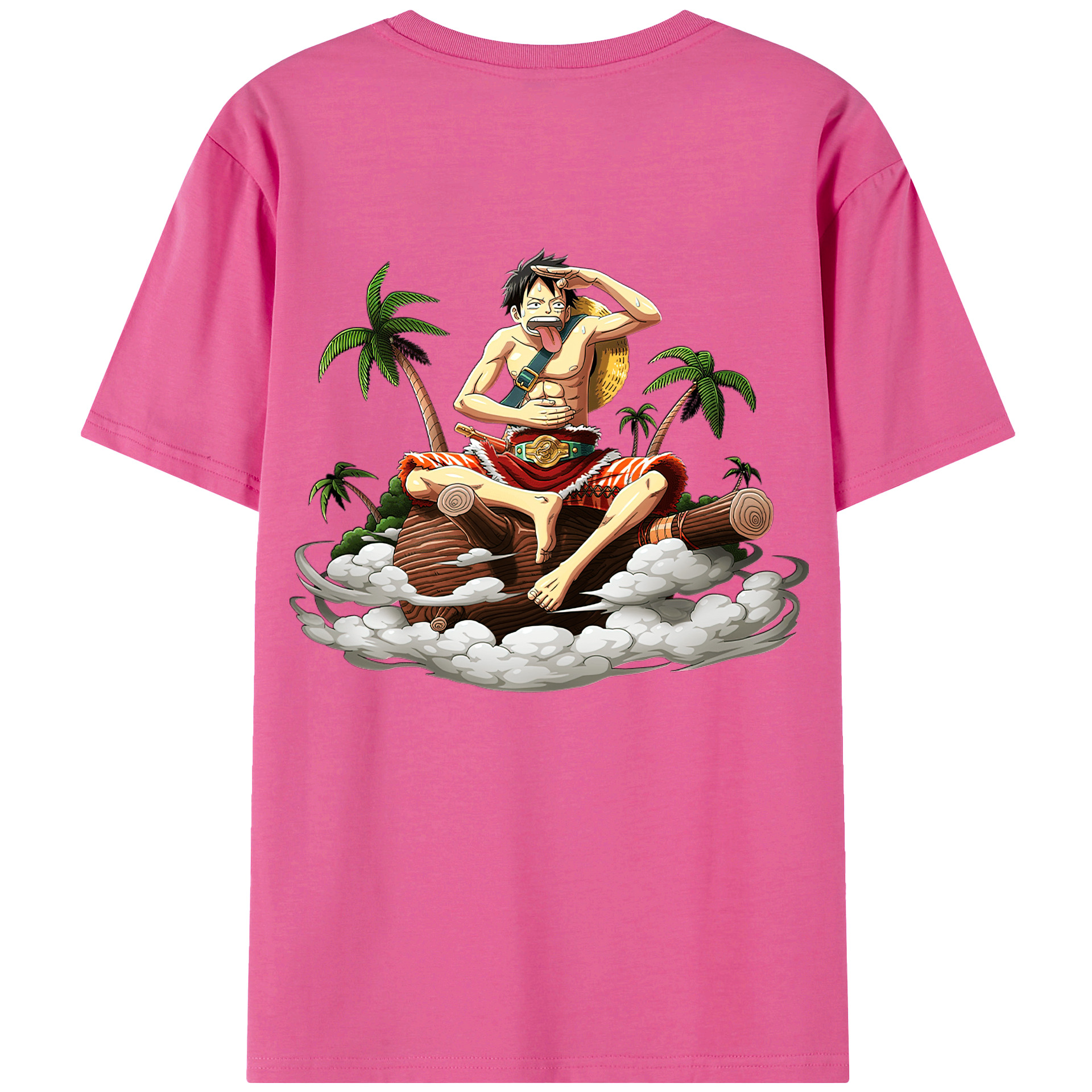ワンピース モンキー・D・ルフィ ONE PIECE Monkey D. Luffy レディース半袖Tシャツ(バックプリント)