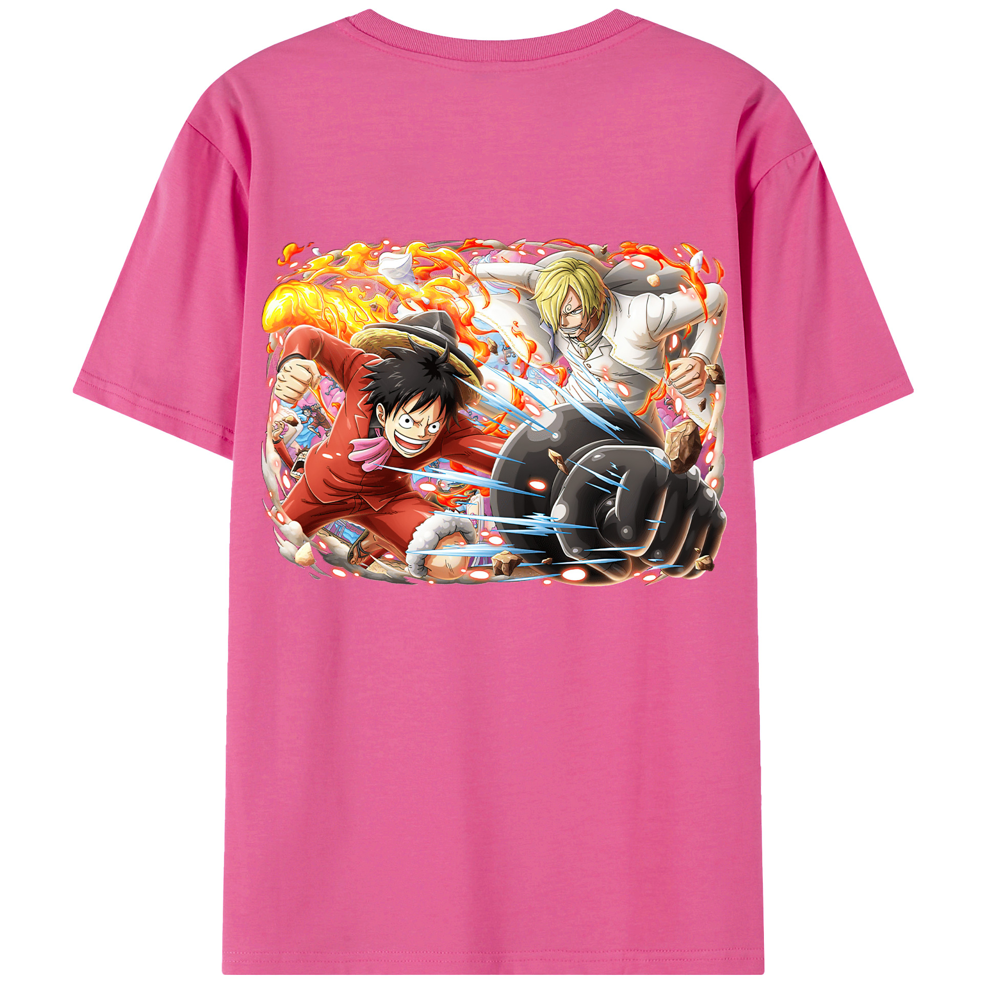 ワンピース モンキー・D・ルフィ ONE PIECE Monkey D. Luffy レディース半袖Tシャツ(バックプリント)