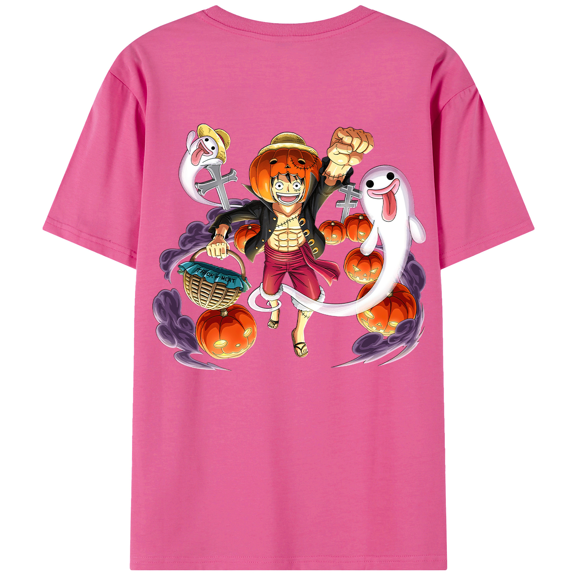 ワンピース モンキー・D・ルフィ ONE PIECE Monkey D. Luffy レディース半袖Tシャツ(バックプリント)