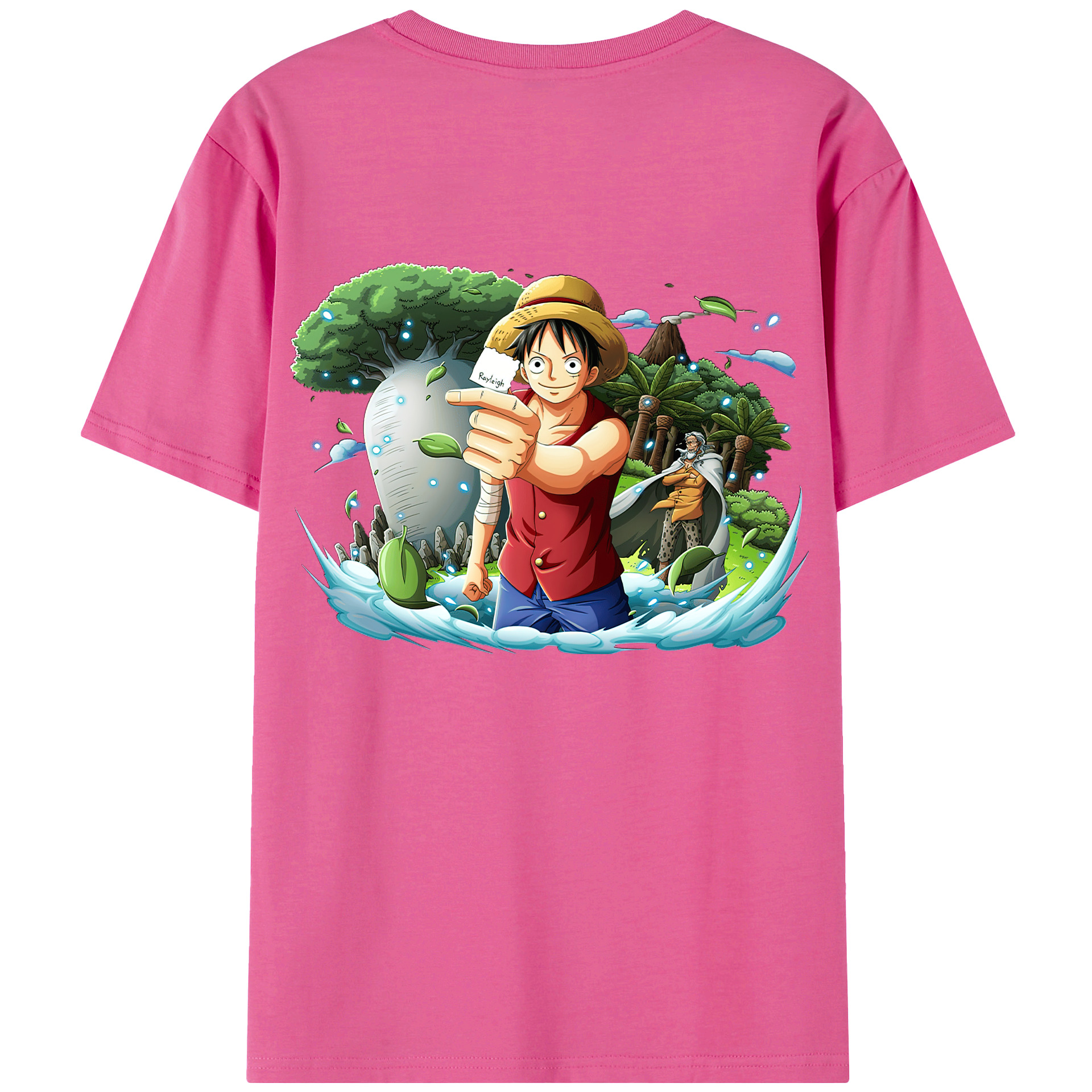 ワンピース モンキー・D・ルフィ ONE PIECE Monkey D. Luffy レディース半袖Tシャツ(バックプリント)