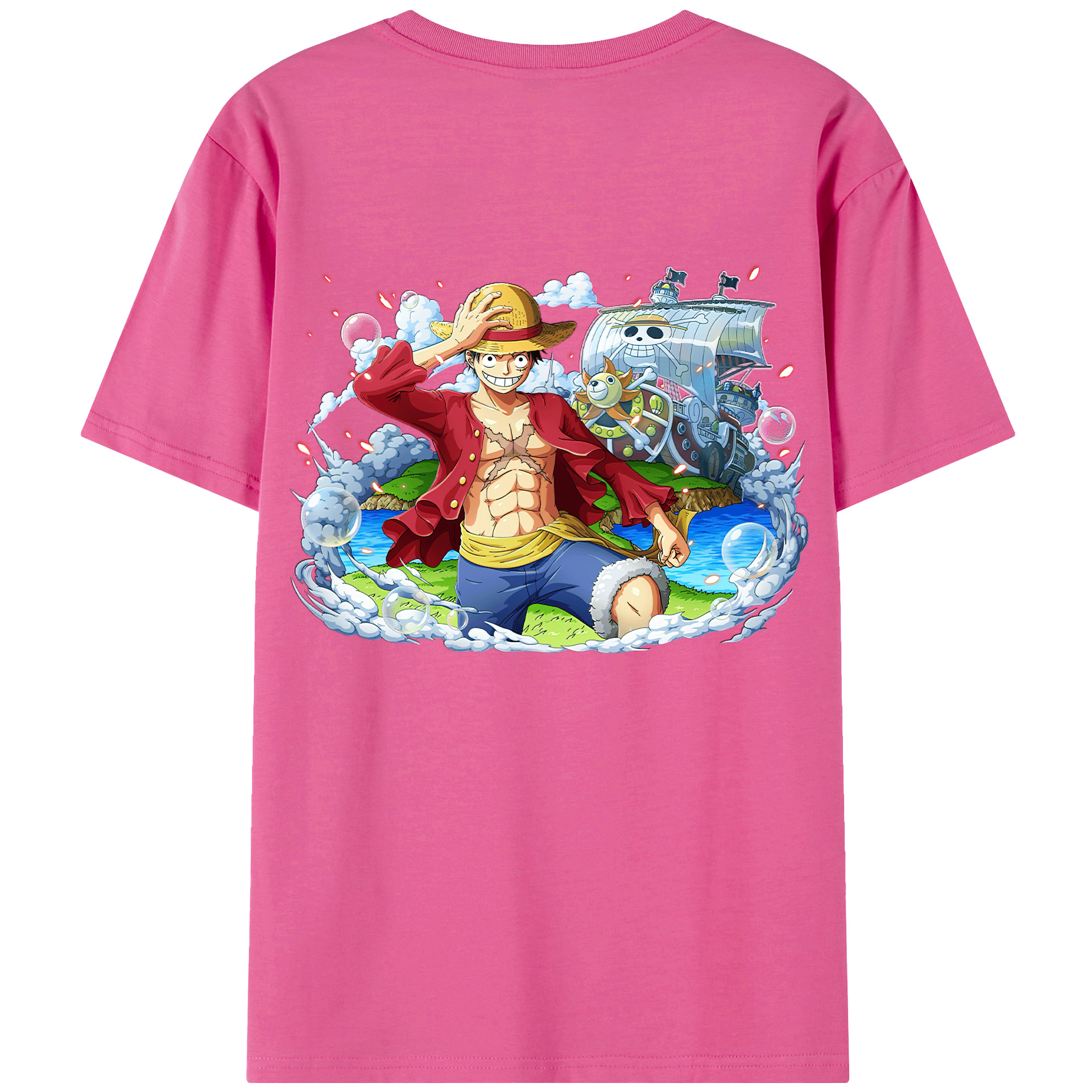 ワンピース モンキー・D・ルフィ ONE PIECE Monkey D. Luffy レディース半袖Tシャツ(バックプリント)