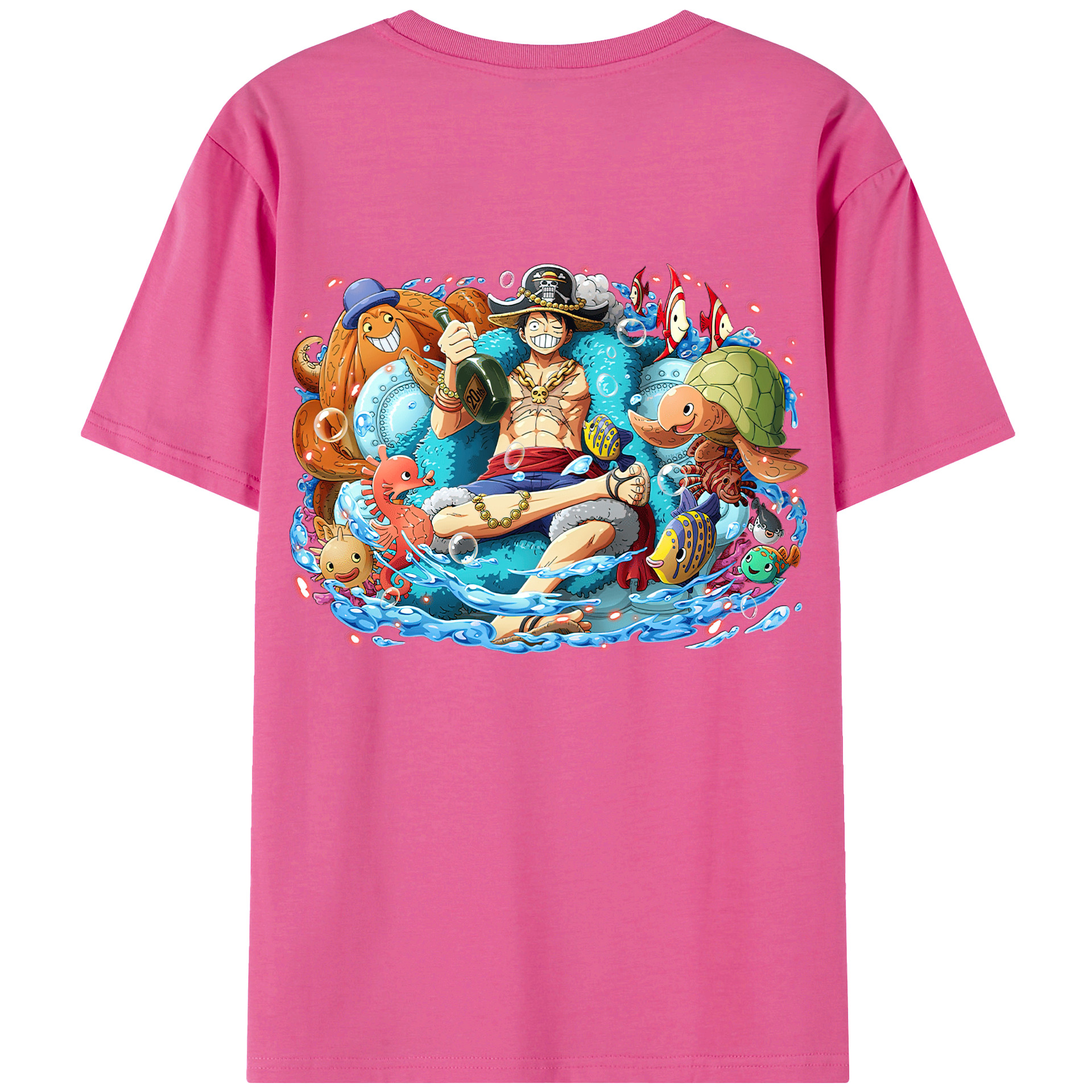 ワンピース モンキー・D・ルフィ ONE PIECE Monkey D. Luffy レディース半袖Tシャツ(バックプリント)