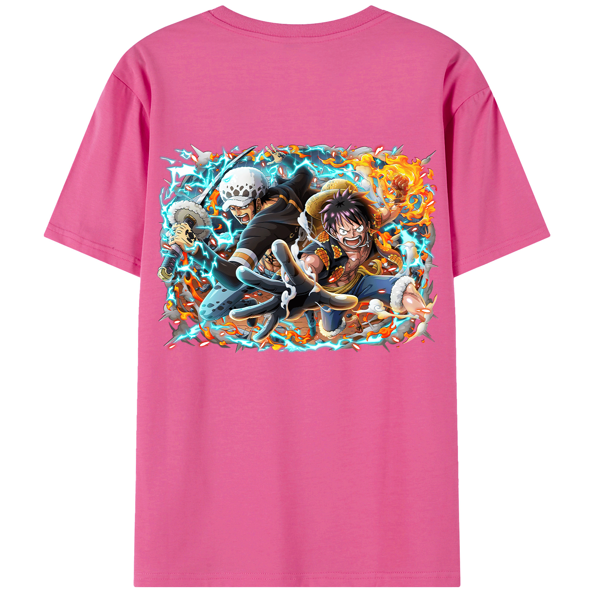 ワンピース モンキー・D・ルフィ ONE PIECE Monkey D. Luffy レディース半袖Tシャツ(バックプリント)