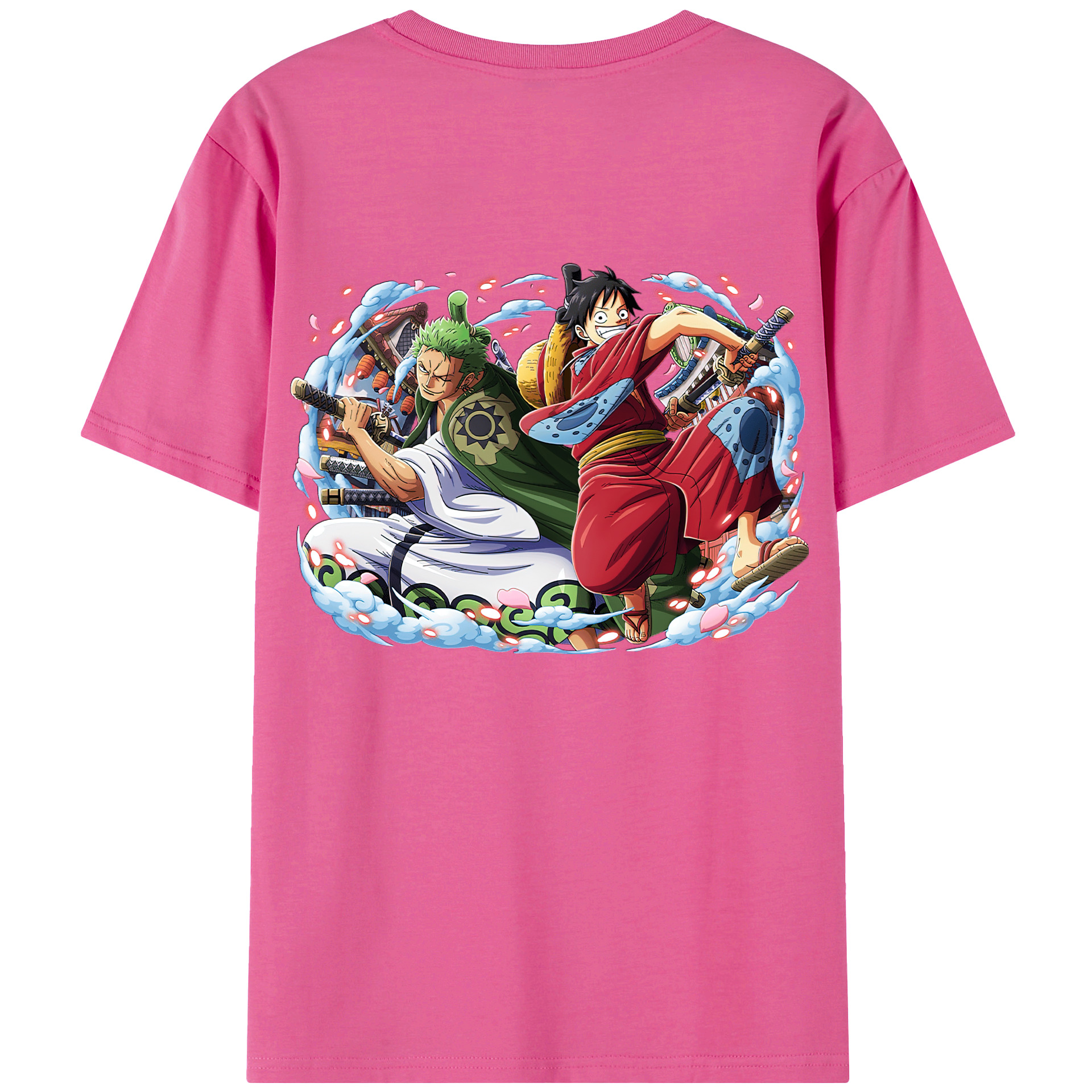 ワンピース モンキー・D・ルフィ ONE PIECE Monkey D. Luffy レディース半袖Tシャツ(バックプリント)