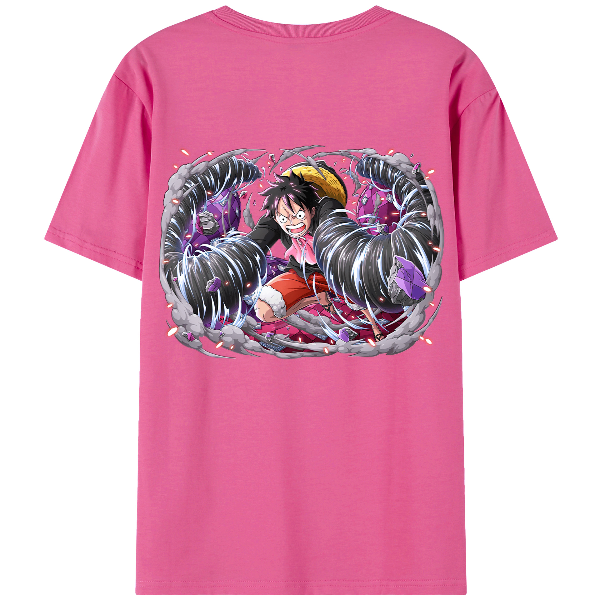 ワンピース モンキー・D・ルフィ ONE PIECE Monkey D. Luffy レディース半袖Tシャツ(バックプリント)