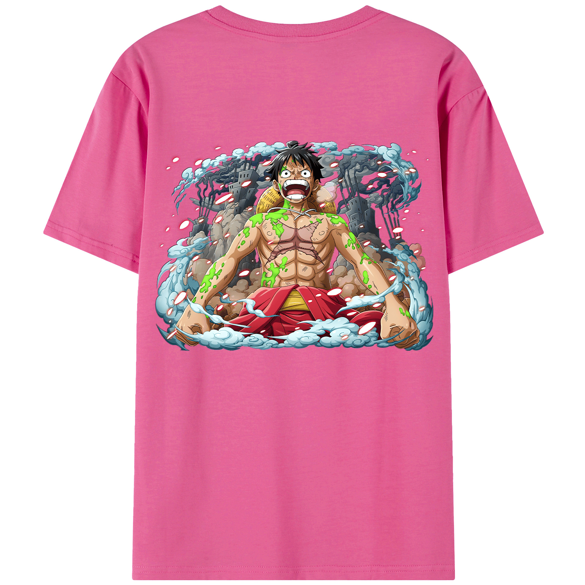 ワンピース モンキー・D・ルフィ ONE PIECE Monkey D. Luffy レディース半袖Tシャツ(バックプリント)