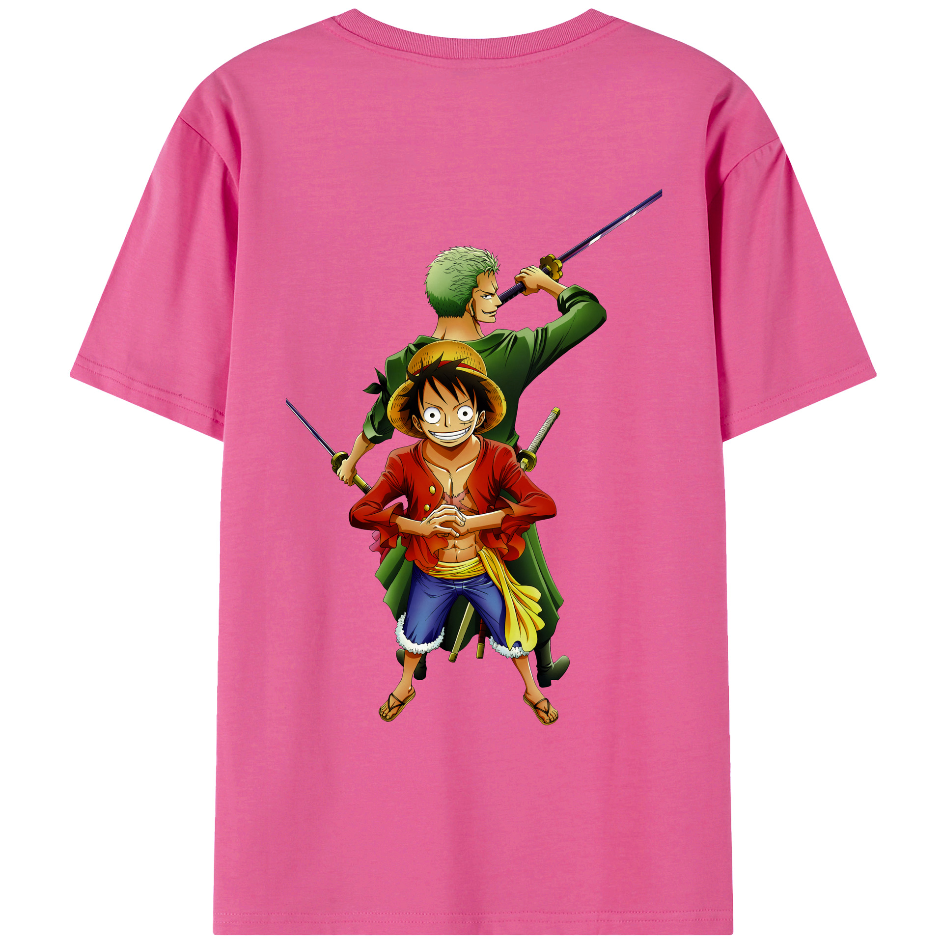 ワンピース モンキー・D・ルフィ ONE PIECE Monkey D. Luffy レディース半袖Tシャツ(バックプリント)