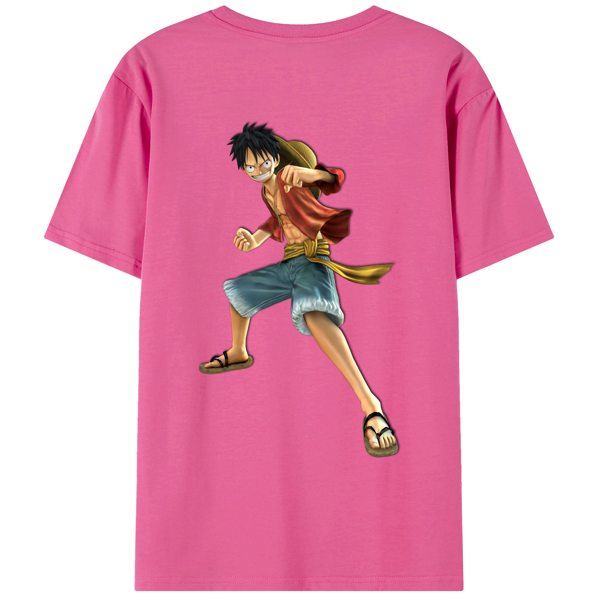 ワンピース モンキー・D・ルフィ ONE PIECE Monkey D. Luffy レディース半袖Tシャツ(バックプリント)