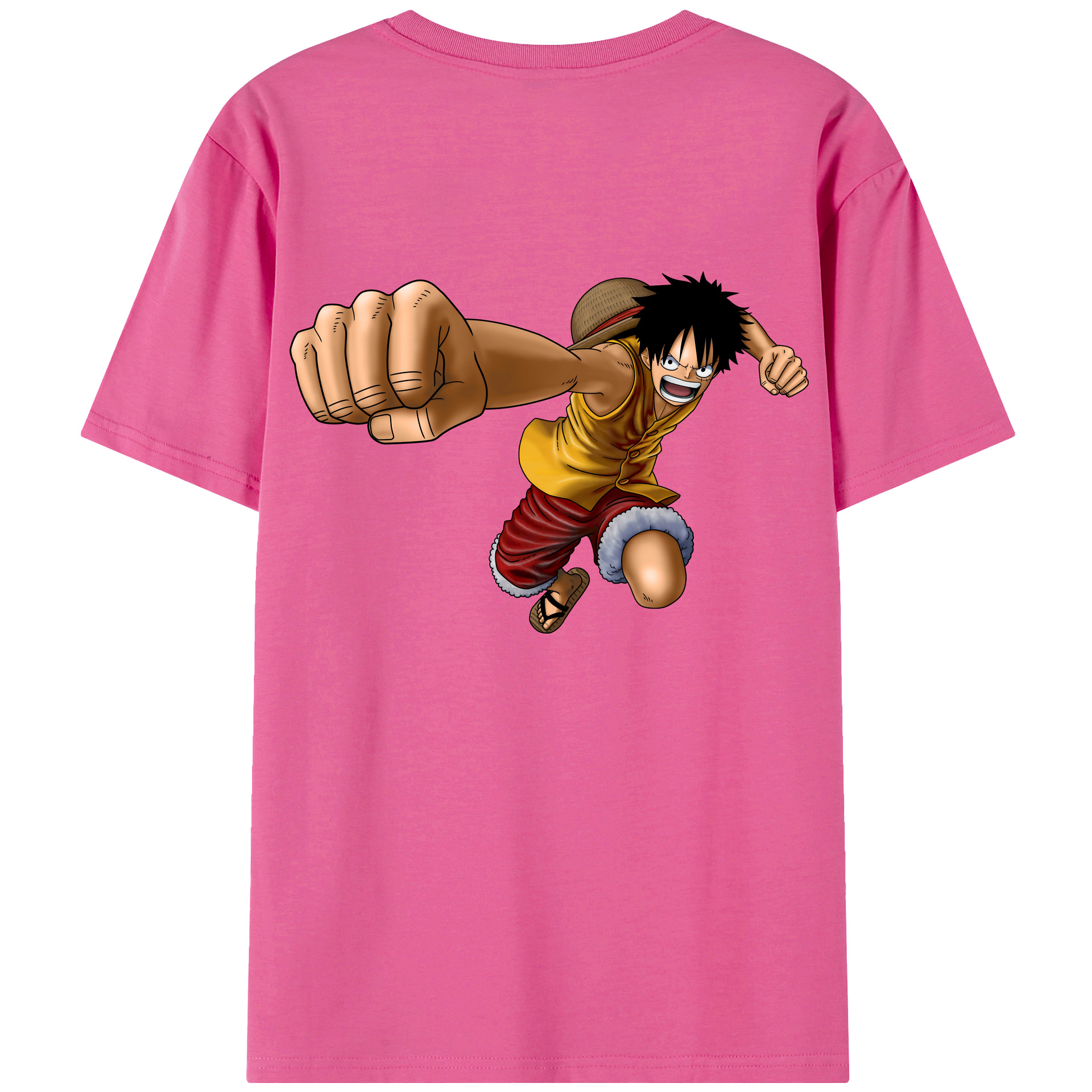 ワンピース モンキー・D・ルフィ ONE PIECE Monkey D. Luffy レディース半袖Tシャツ(バックプリント)