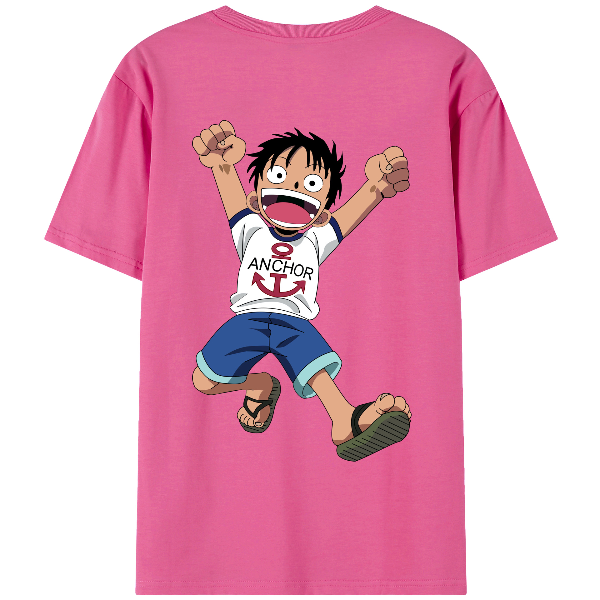 ワンピース モンキー・D・ルフィ ONE PIECE Monkey D. Luffy レディース半袖Tシャツ(バックプリント)