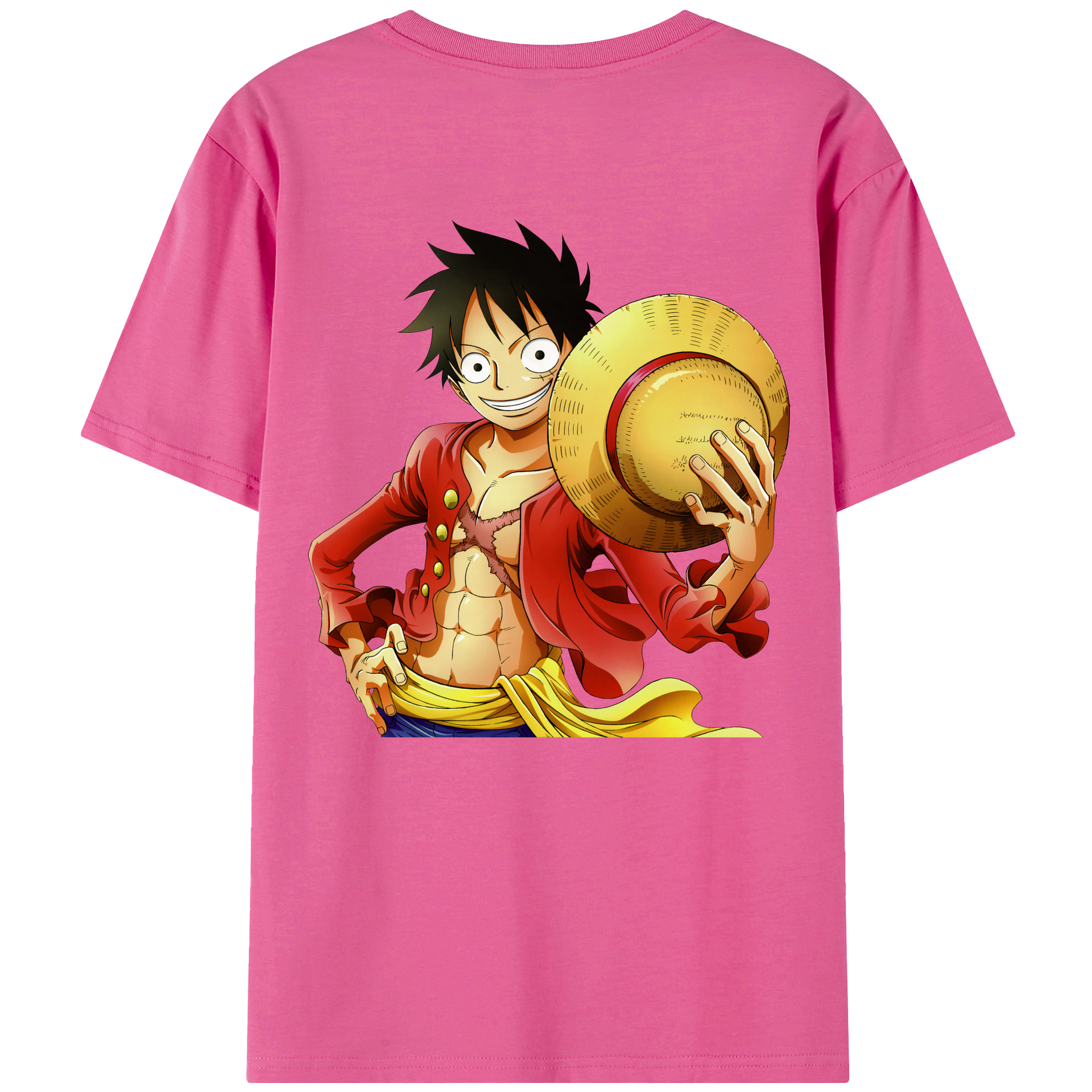 ワンピース モンキー・D・ルフィ ONE PIECE Monkey D. Luffy レディース半袖Tシャツ(バックプリント)