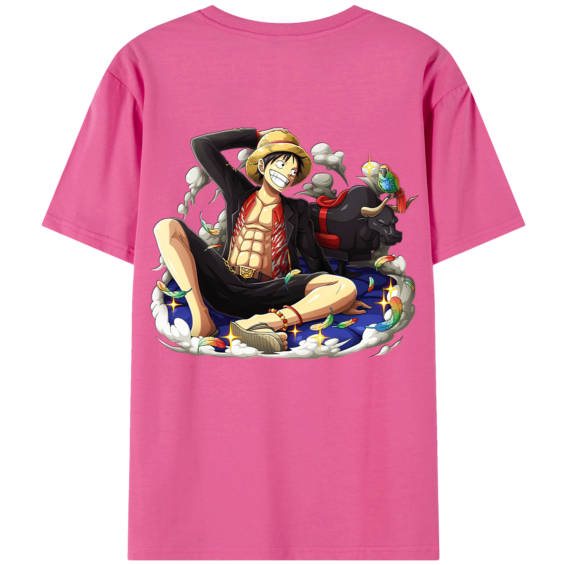 ワンピース モンキー・D・ルフィ ONE PIECE Monkey D. Luffy レディース半袖Tシャツ(バックプリント)