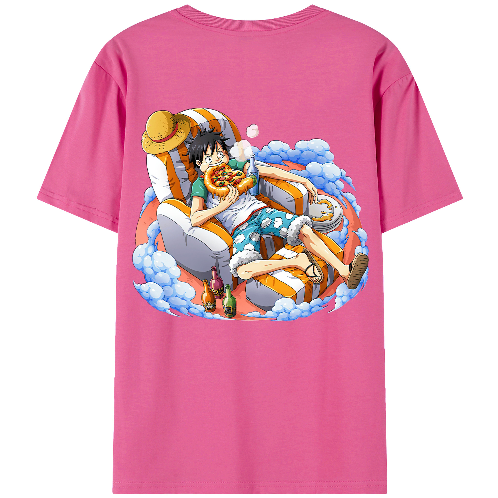ワンピース モンキー・D・ルフィ ONE PIECE Monkey D. Luffy レディース半袖Tシャツ(バックプリント)