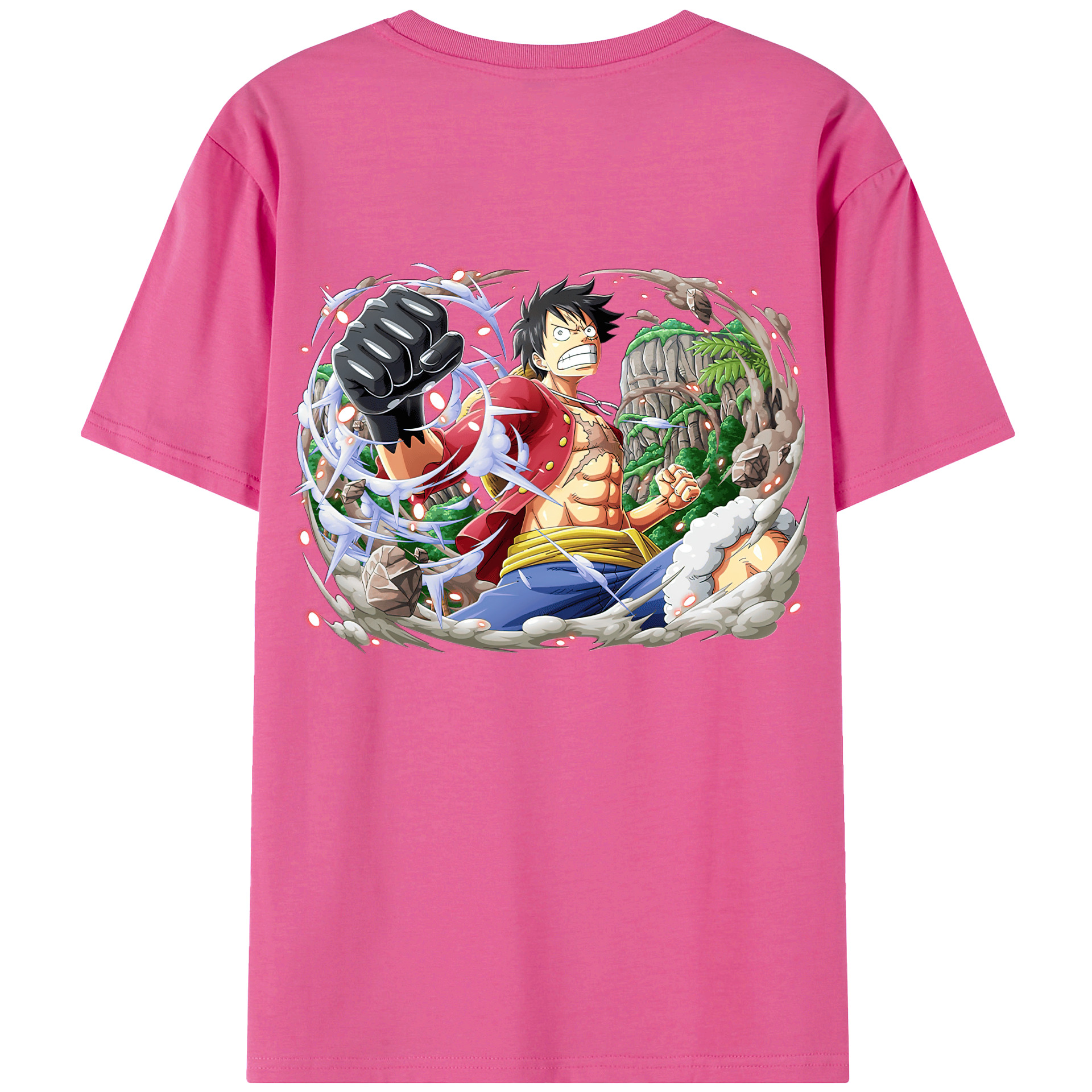 ワンピース モンキー・D・ルフィ ONE PIECE Monkey D. Luffy レディース半袖Tシャツ(バックプリント)
