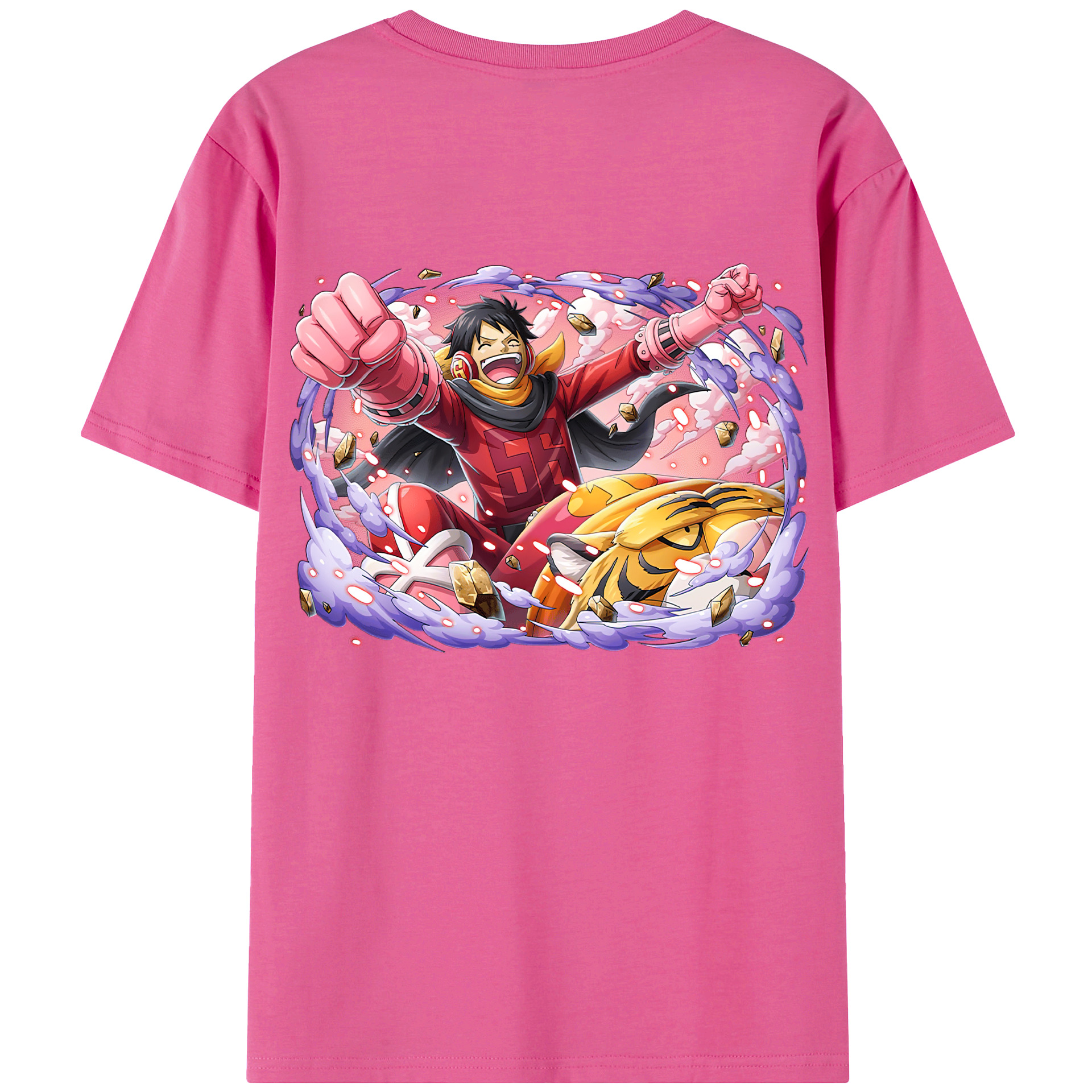 ワンピース モンキー・D・ルフィ ONE PIECE Monkey D. Luffy レディース半袖Tシャツ(バックプリント)
