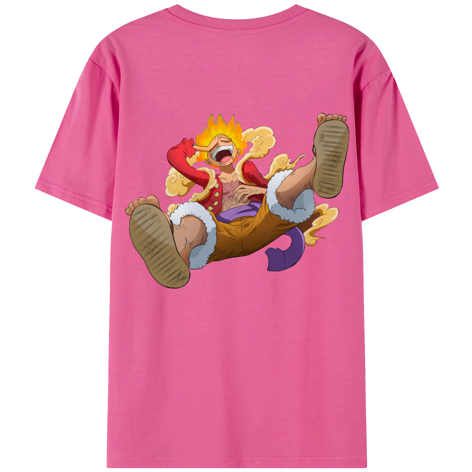 ワンピース モンキー・D・ルフィ ONE PIECE Monkey D. Luffy レディース半袖Tシャツ(バックプリント)
