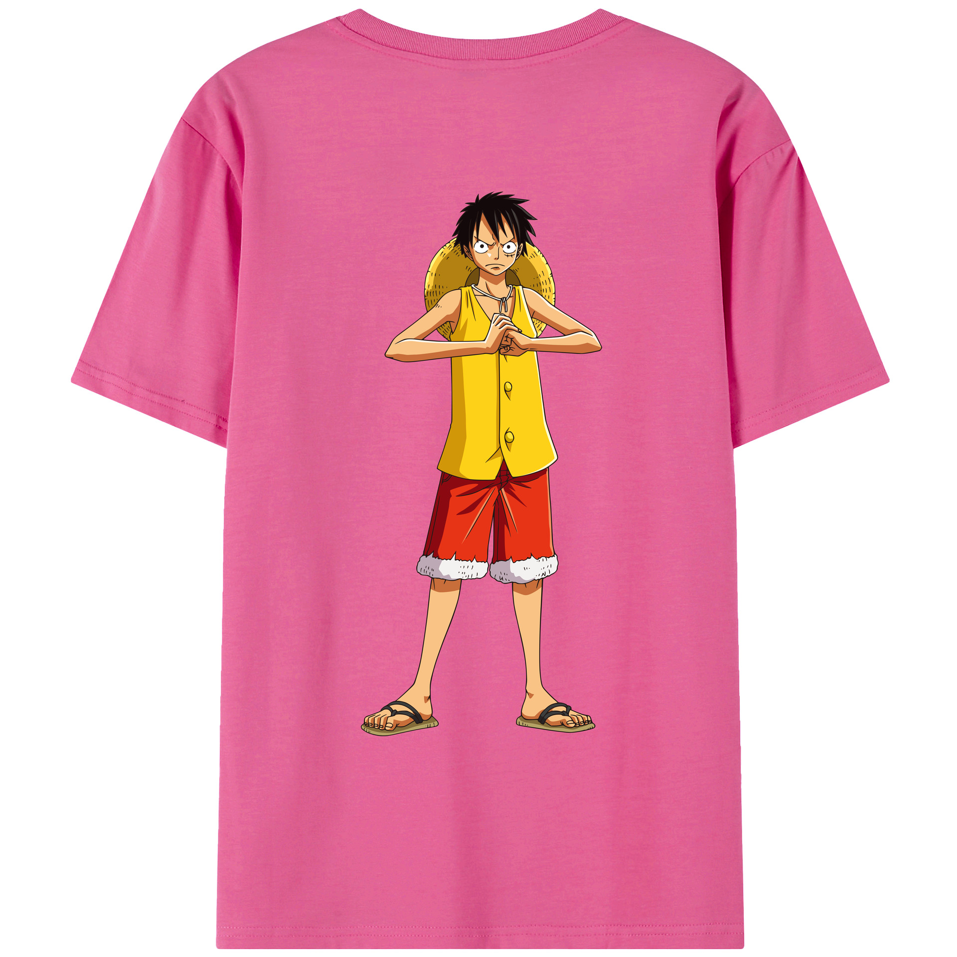 ワンピース モンキー・D・ルフィ ONE PIECE Monkey D. Luffy レディース半袖Tシャツ(バックプリント)