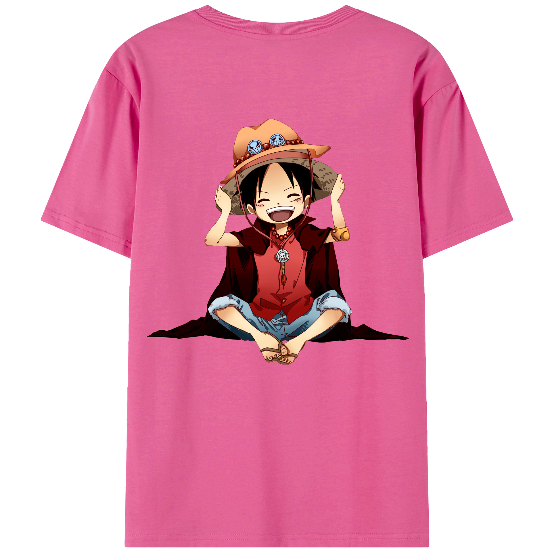 ワンピース モンキー・D・ルフィ ONE PIECE Monkey D. Luffy レディース半袖Tシャツ(バックプリント)