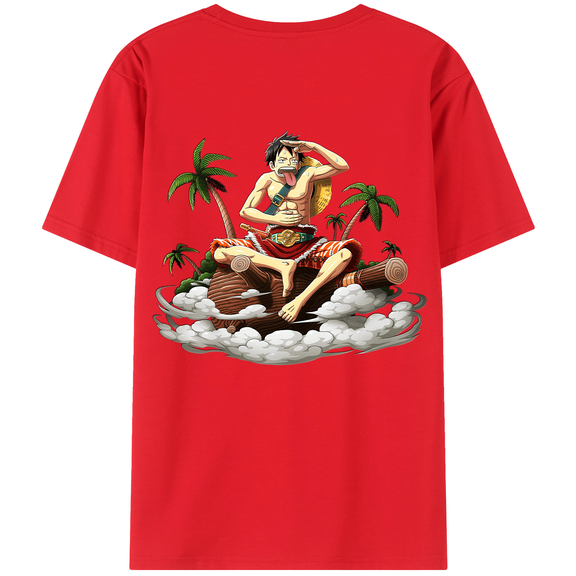 ワンピース モンキー・D・ルフィ ONE PIECE Monkey D. Luffy レディース半袖Tシャツ(バックプリント)