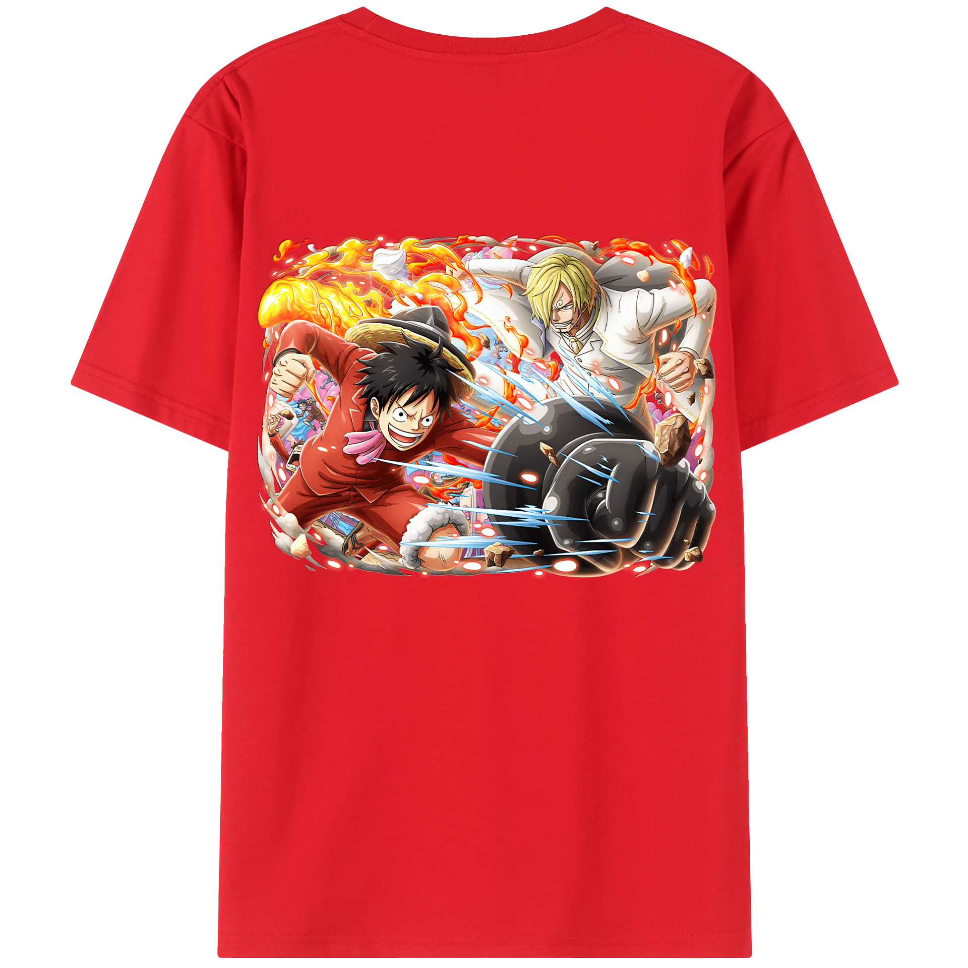 ワンピース モンキー・D・ルフィ ONE PIECE Monkey D. Luffy レディース半袖Tシャツ(バックプリント)